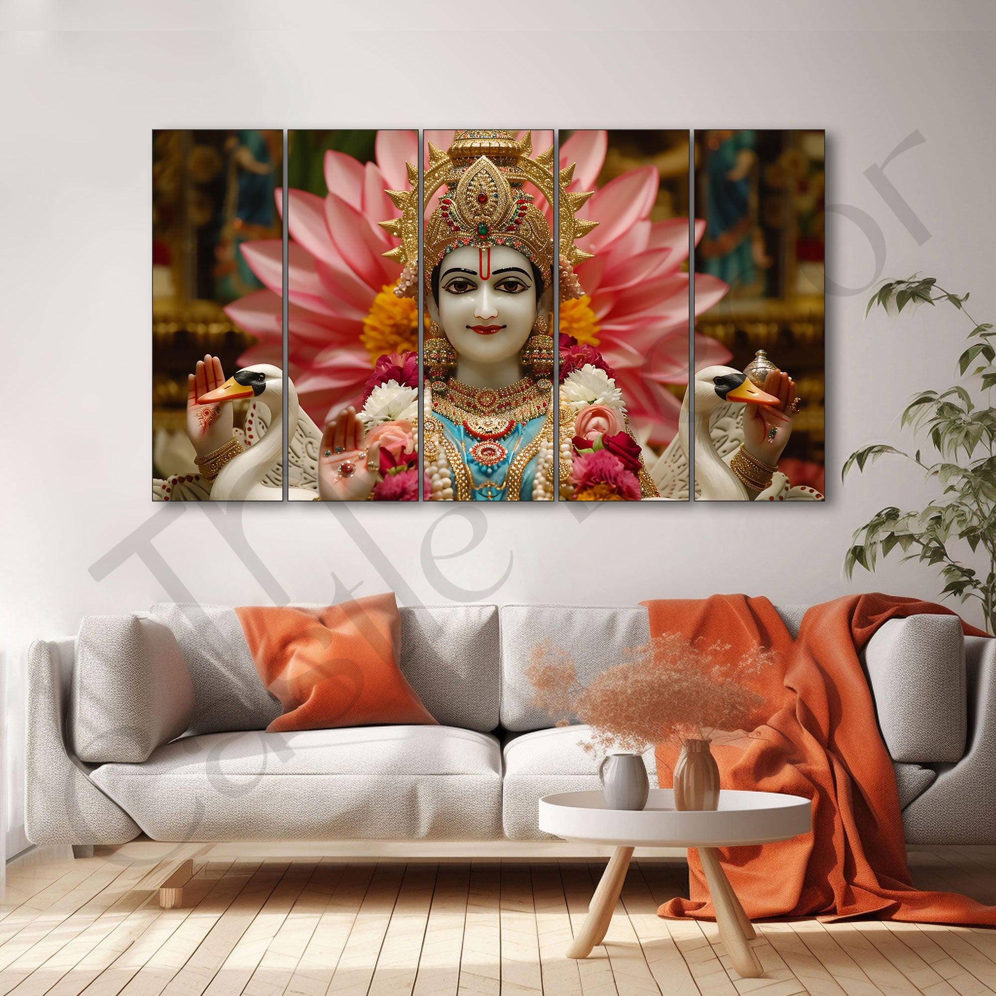 Goddess Laxmi ji Painting with frame Big Size Wall Art for living room,Bedroom,Drawing room,Hotels