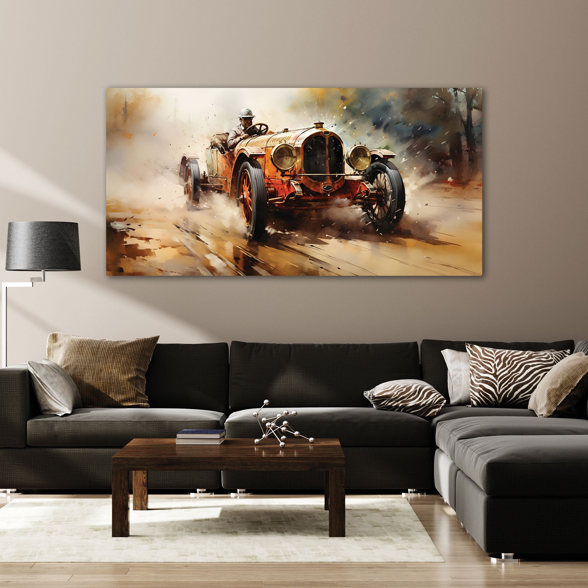 Vintage carAbstract Canvas painting with frame Big Size Wall Art for living room,Bedroom,Drawing room,Hotels