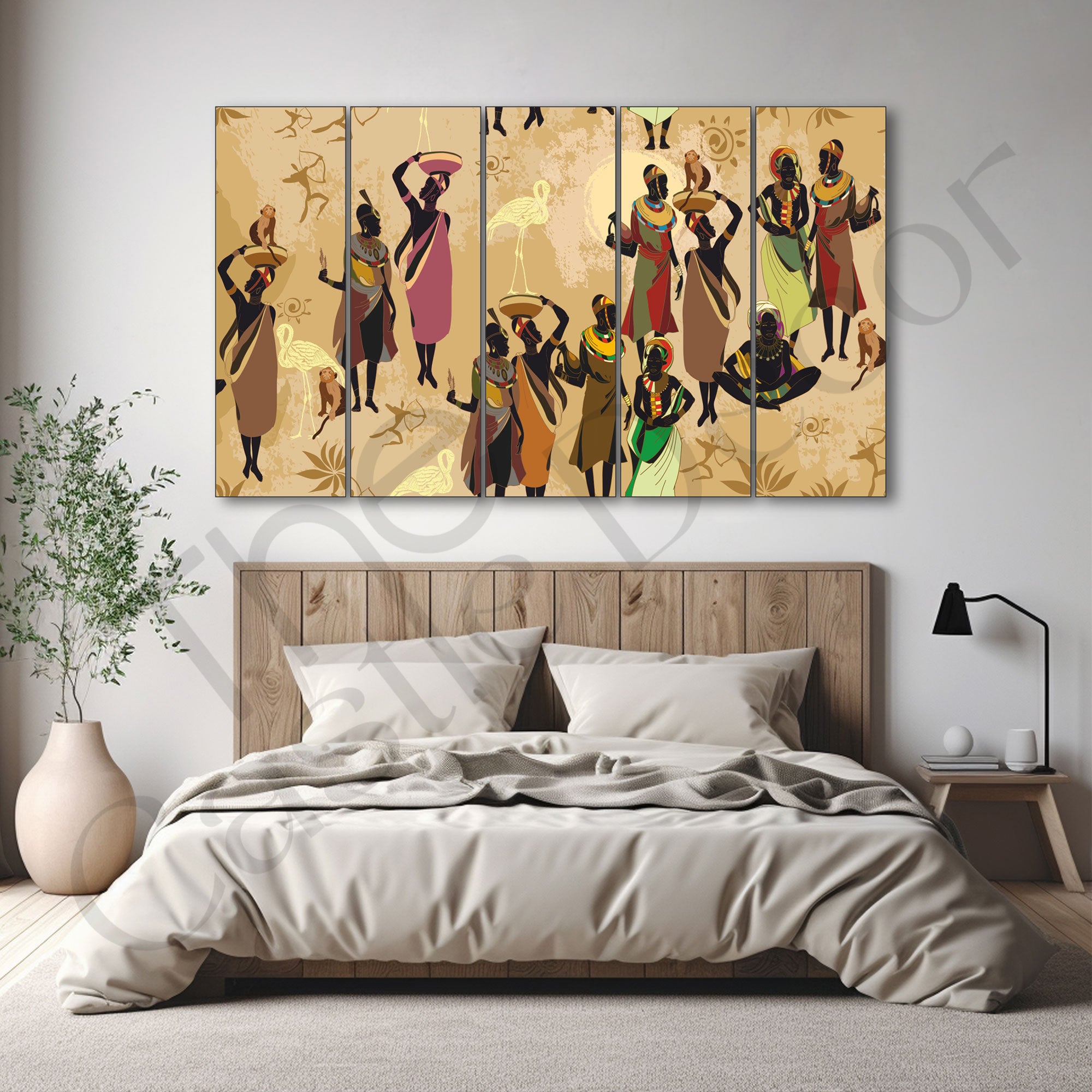 African Women Silhoutte Painting with frame Big Size Wall Art for living room,Bedroom,Drawing room,Hotels