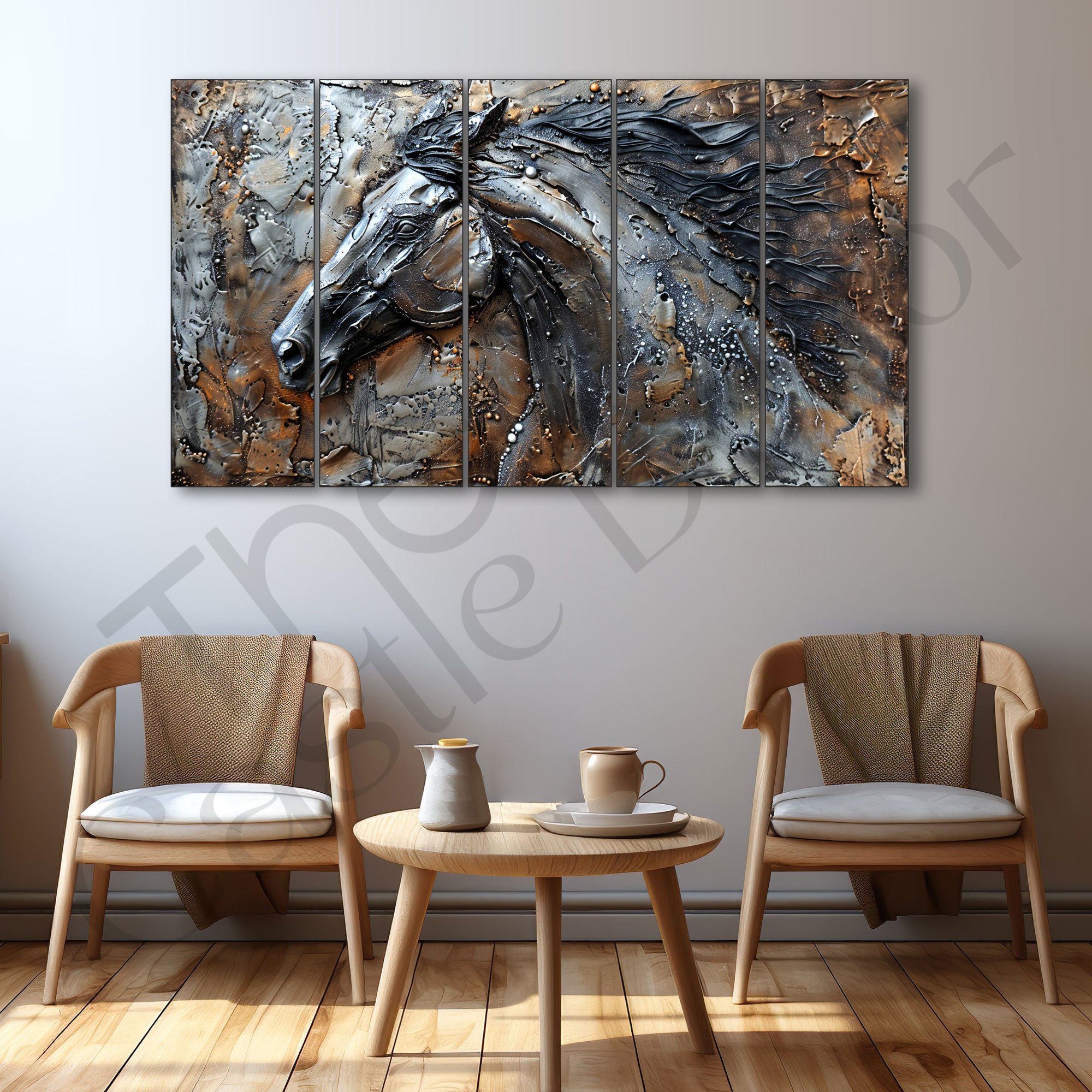 Modern Horses Painting with frame Big Size Wall Art for living room,Bedroom,Drawing room,Hotels