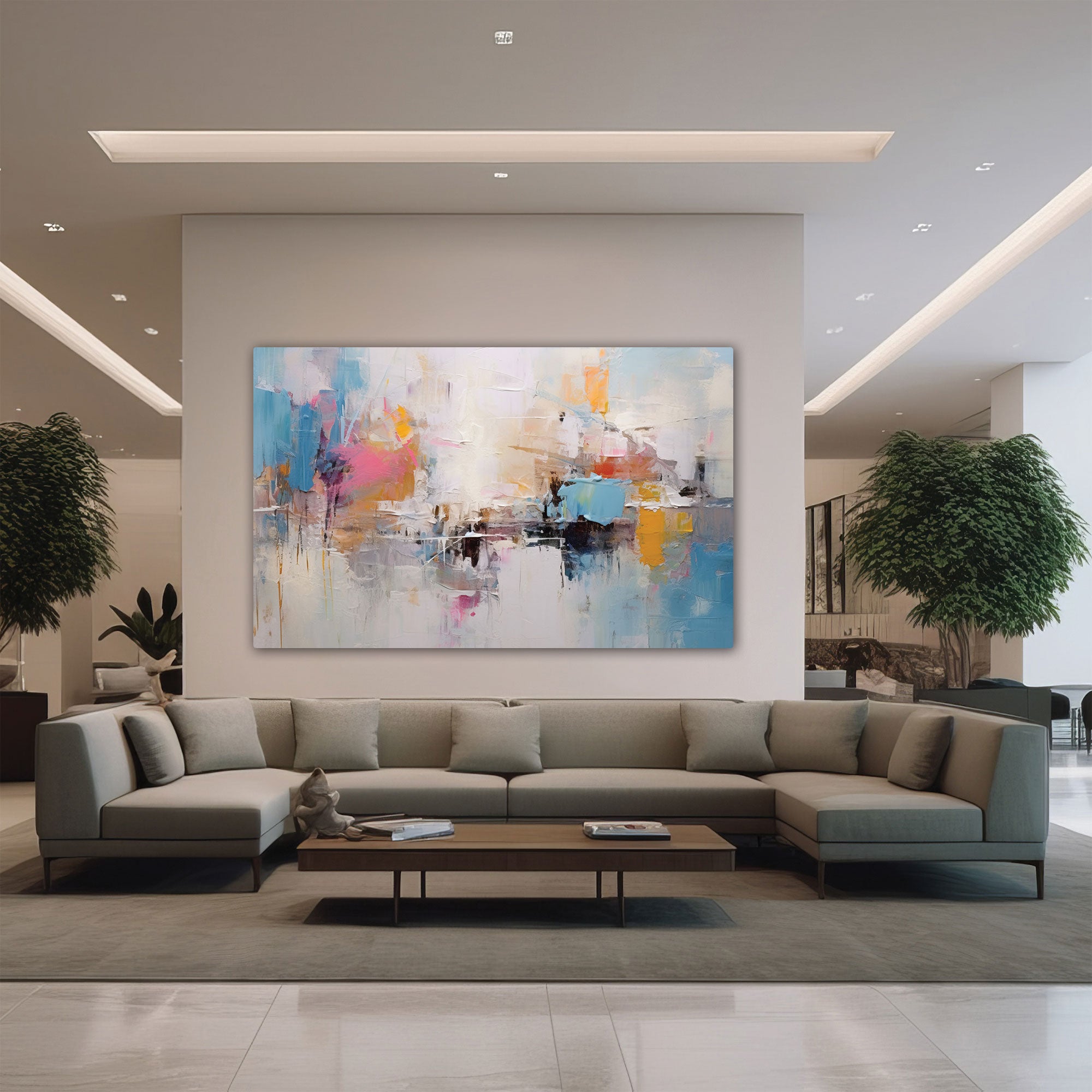 Modern Abstract Canvas painting with frame Big Size Wall Art for living room,Bedroom,Drawing room,Hotels