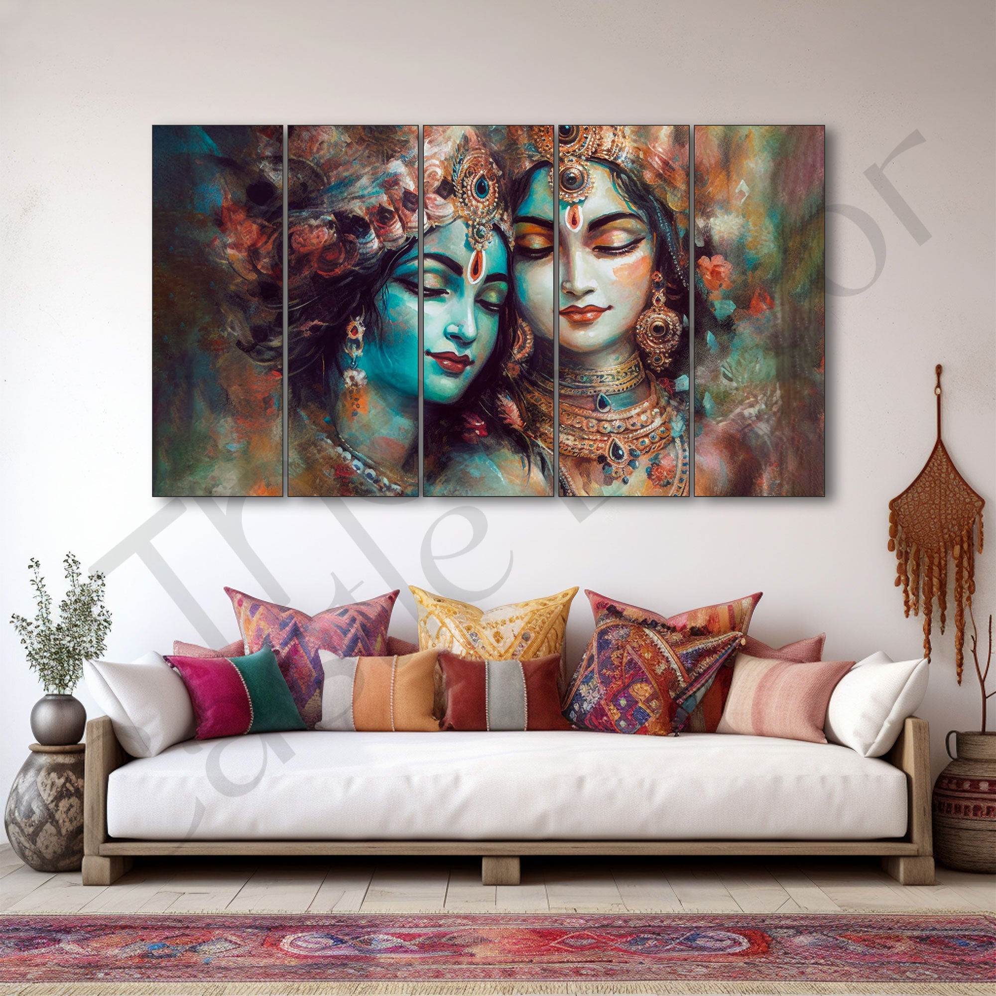 Radha Krishna Painting with frame Big Size Wall Art for living room,Bedroom,Drawing room,Hotels