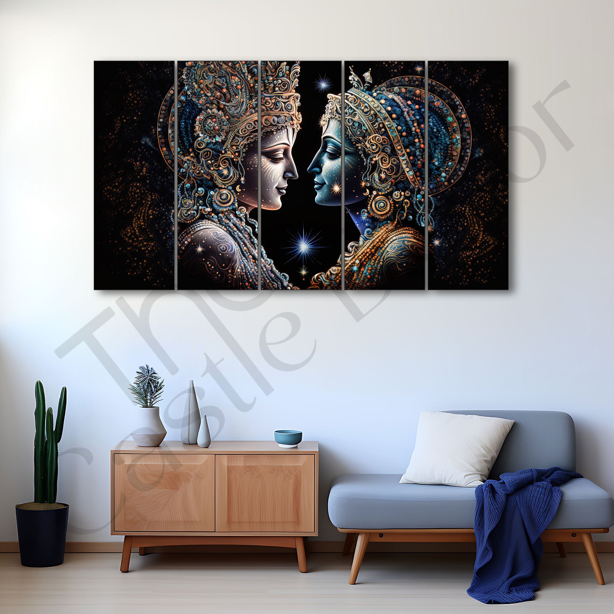 Radha Krishna Painting with frame Big Size Wall Art for living room,Bedroom,Drawing room,Hotels