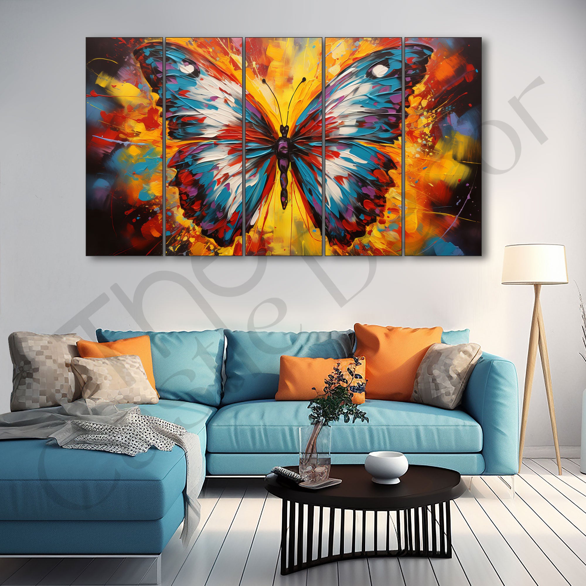 Butterflies Painting with frame Big Size Wall Art for living room,Bedroom,Drawing room,Hotels