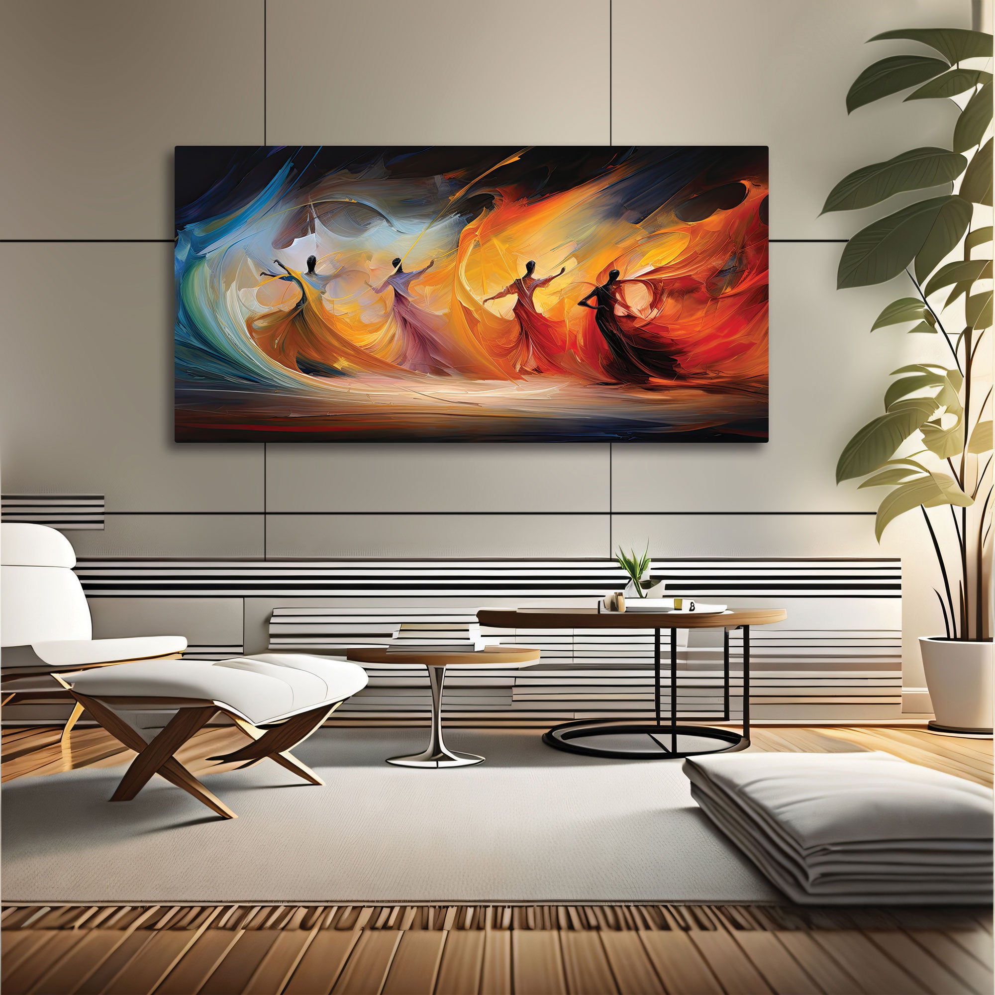 DancersAbstract Canvas painting with frame Big Size Wall Art for living room,Bedroom,Drawing room,Hotels