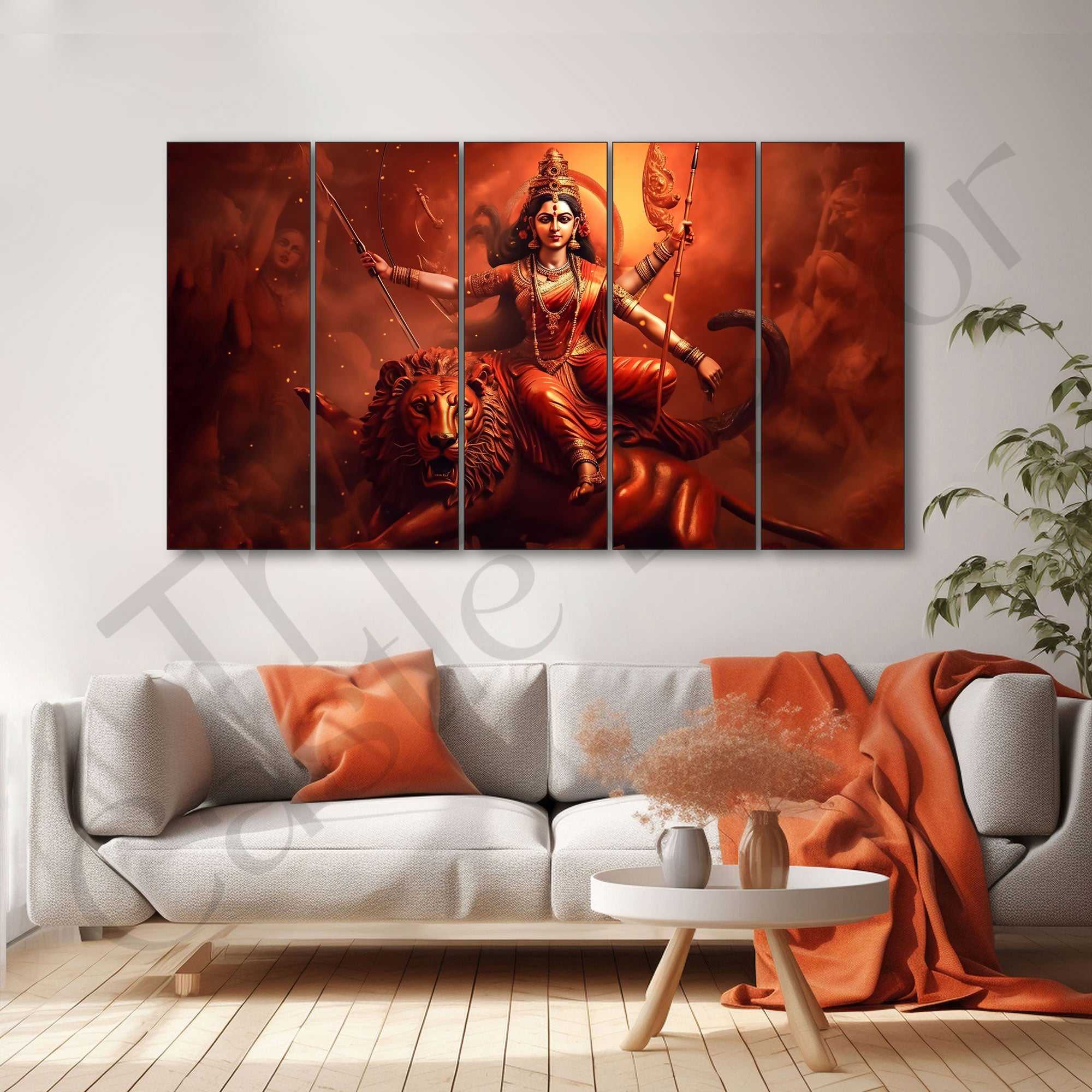 Jai Maa Durga Painting with frame Big Size Wall Art for living room,Bedroom,Drawing room,Hotels