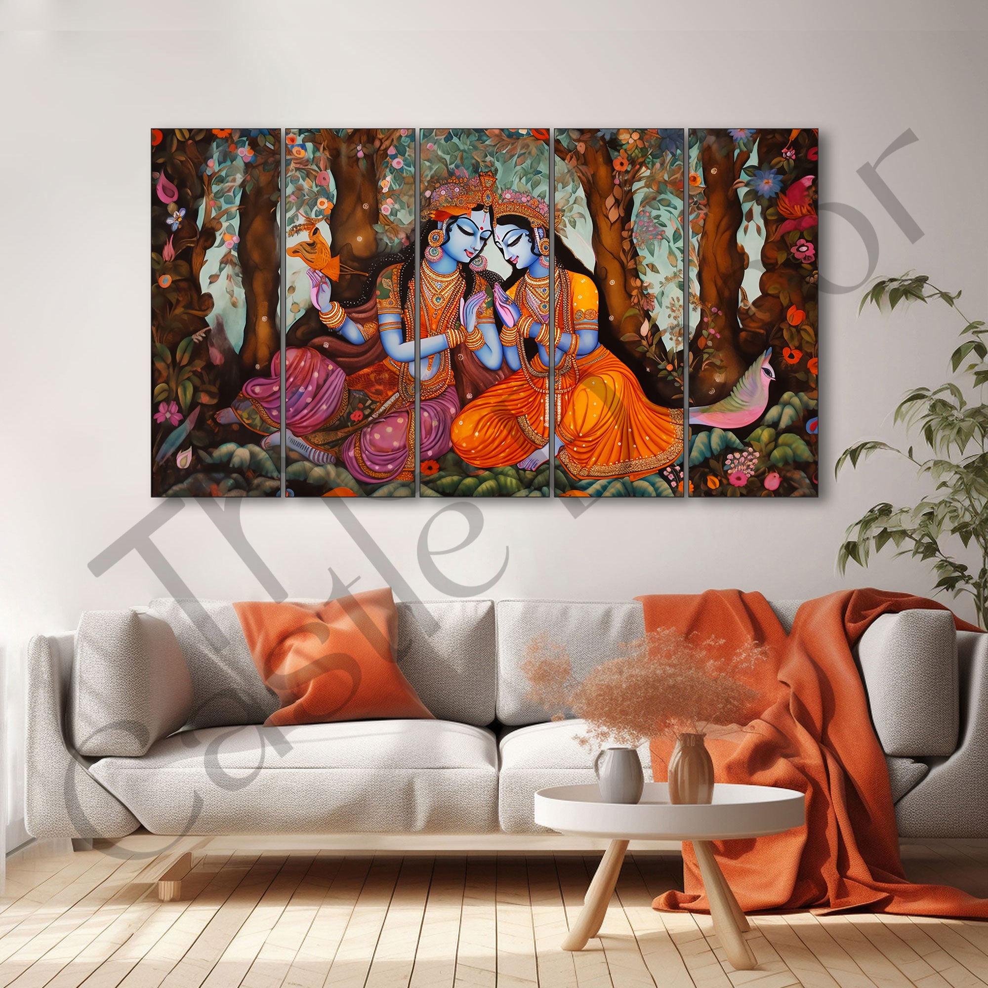 Radha Krishan Painting with frame Big Size Wall Art for living room,Bedroom,Drawing room,Hotels