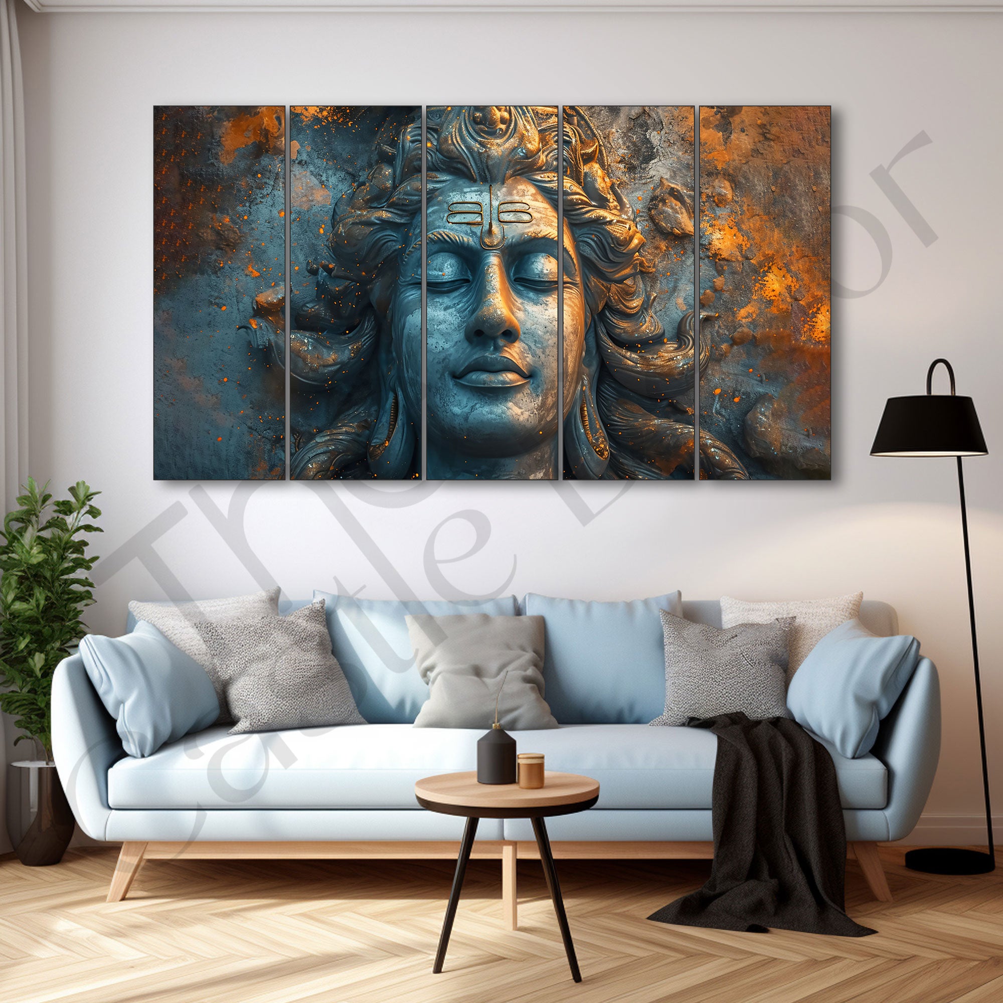 Lord Shiva Painting with frame Big Size Wall Art for living room,Bedroom,Drawing room,Hotels