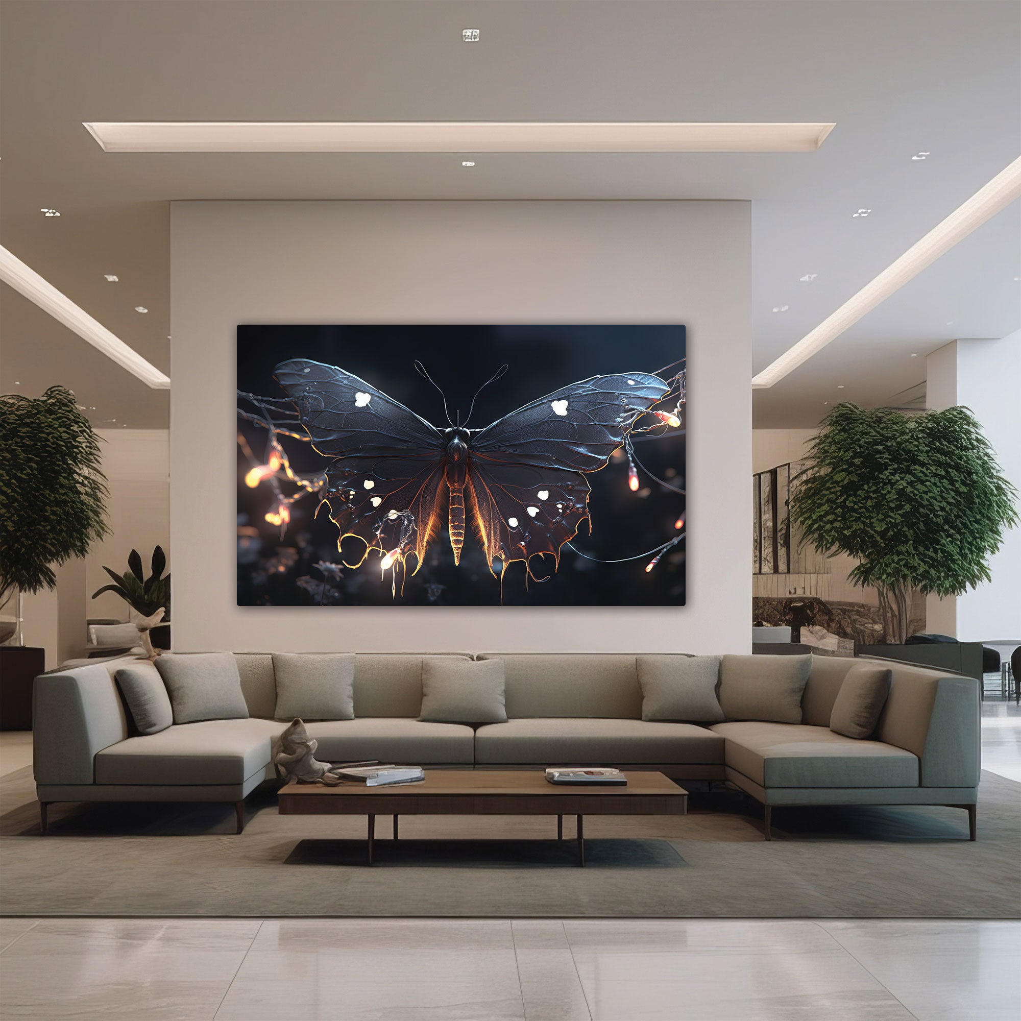 Butterfly Abstract Canvas painting with frame Big Size Wall Art for living room,Bedroom,Drawing room,Hotels