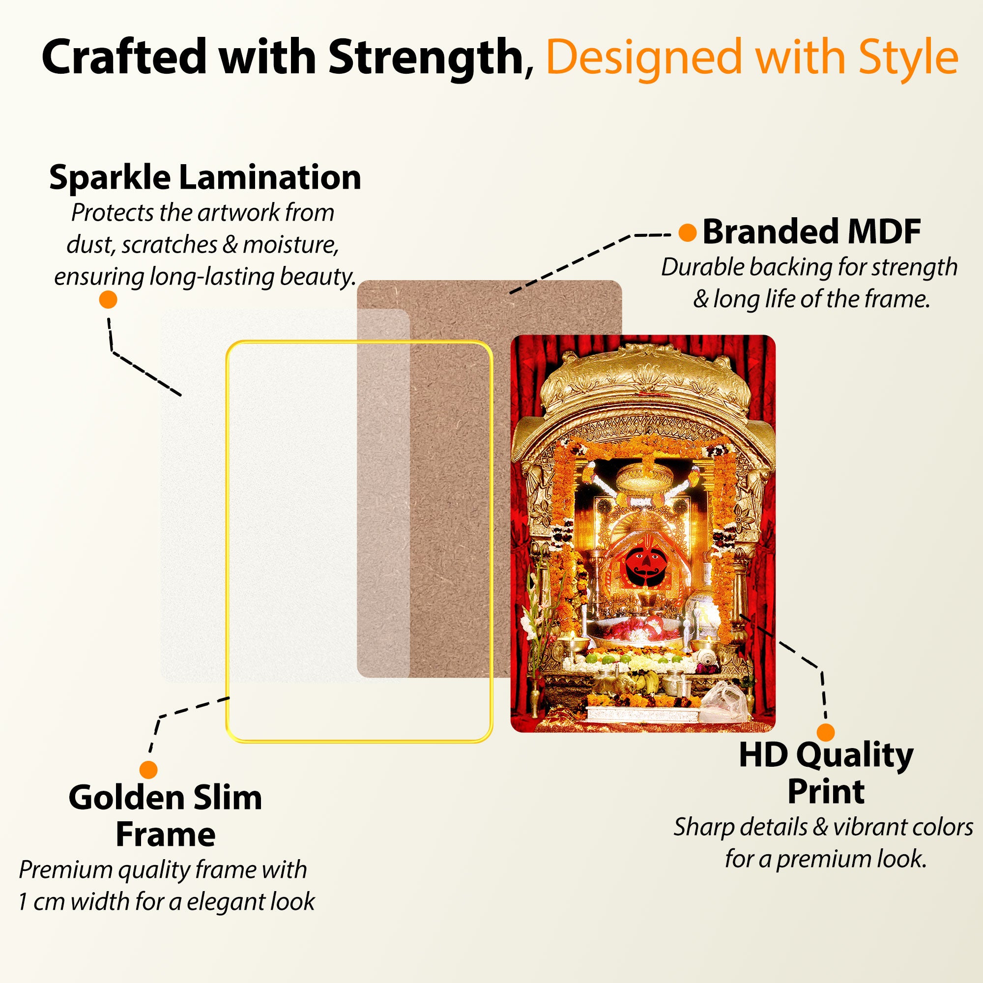 The Castle Decor Salasar Balaji Ji Maharaj Wall Hanging Frame | Devotional Hindu God Wall Art for Home Temple & Gifting 20X30 Inches