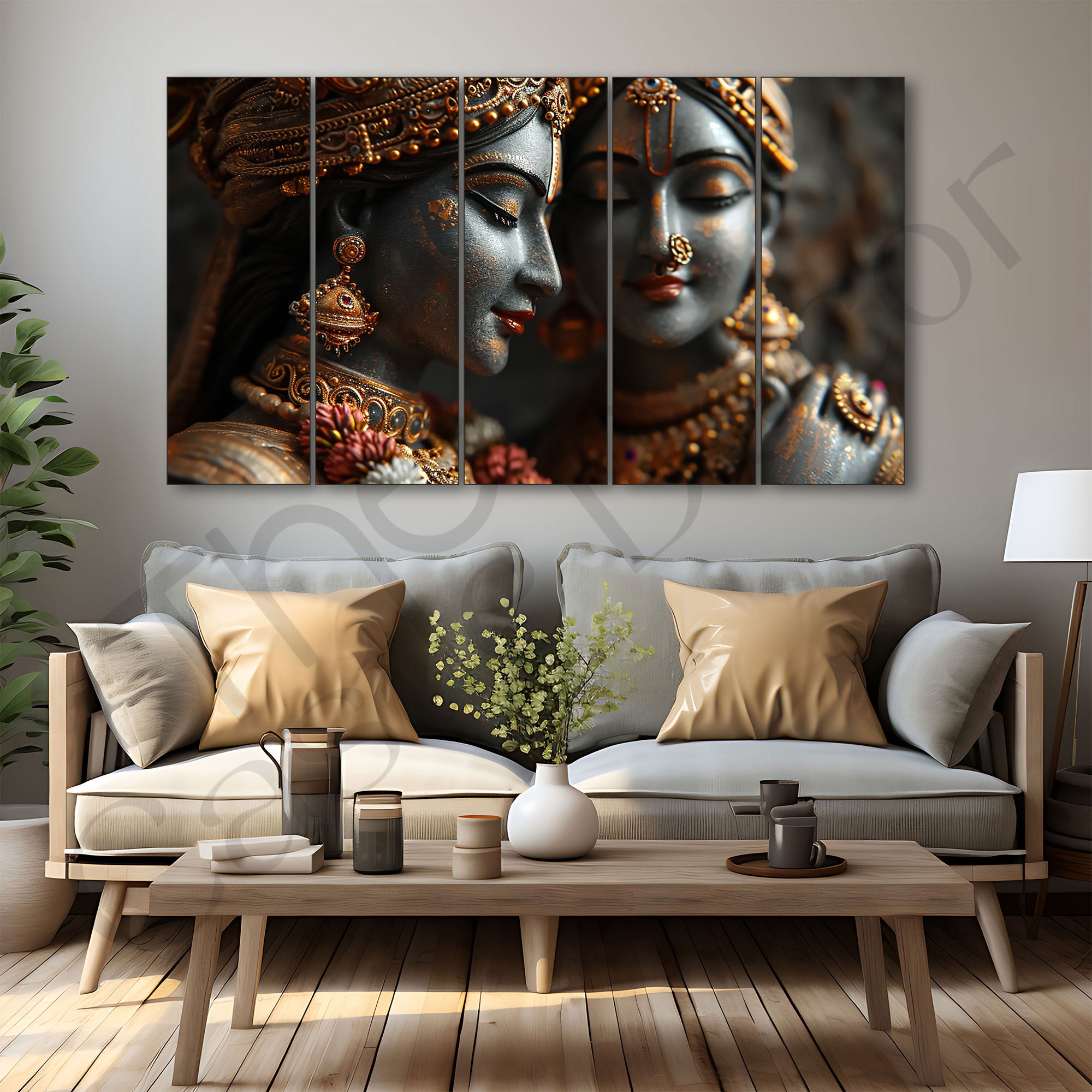 Radha Krishan Painting with frame Big Size Wall Art for living room,Bedroom,Drawing room,Hotels