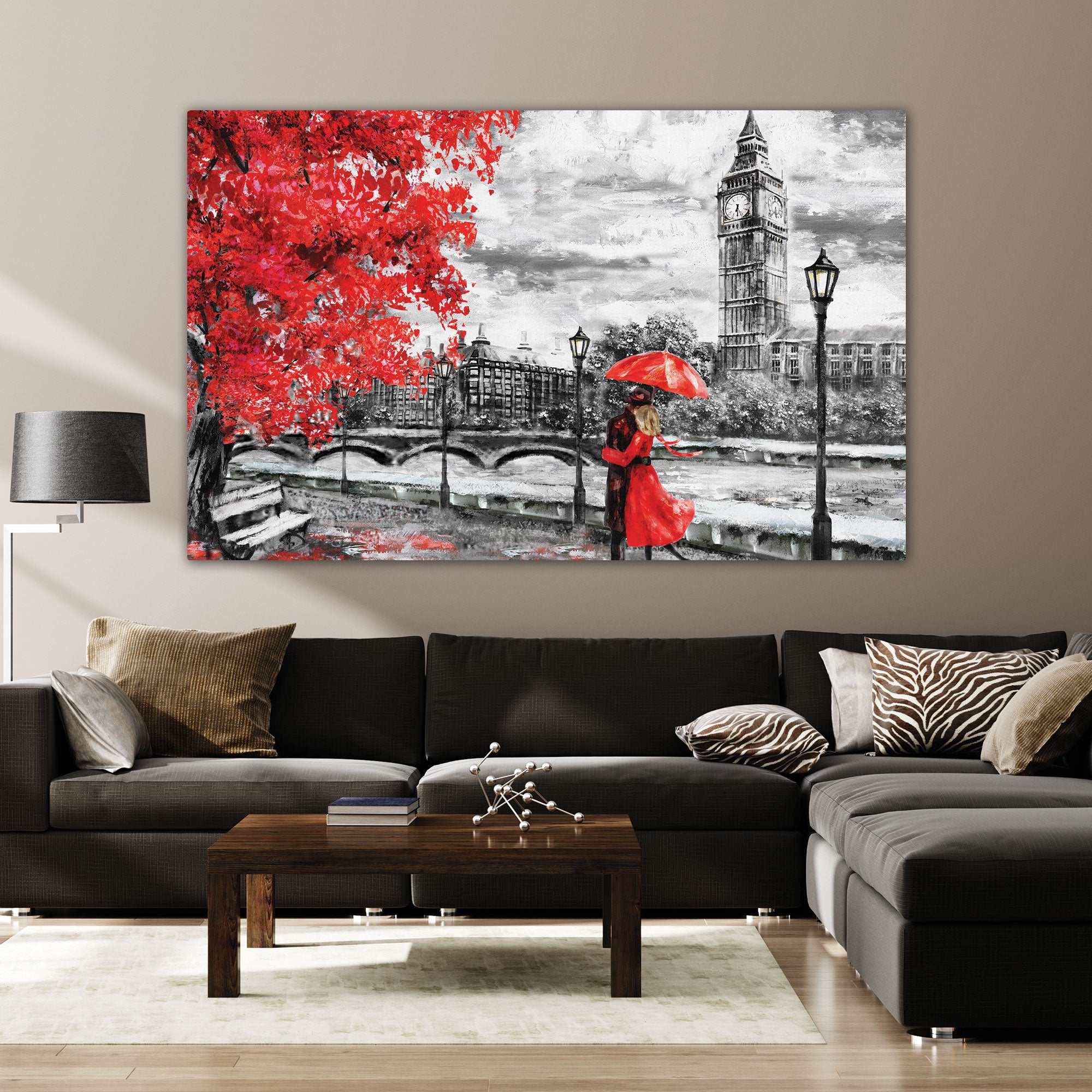 Feeby London Canvas painting with frame Big Size Wall Art for living room,Bedroom,Drawing room,Hotels