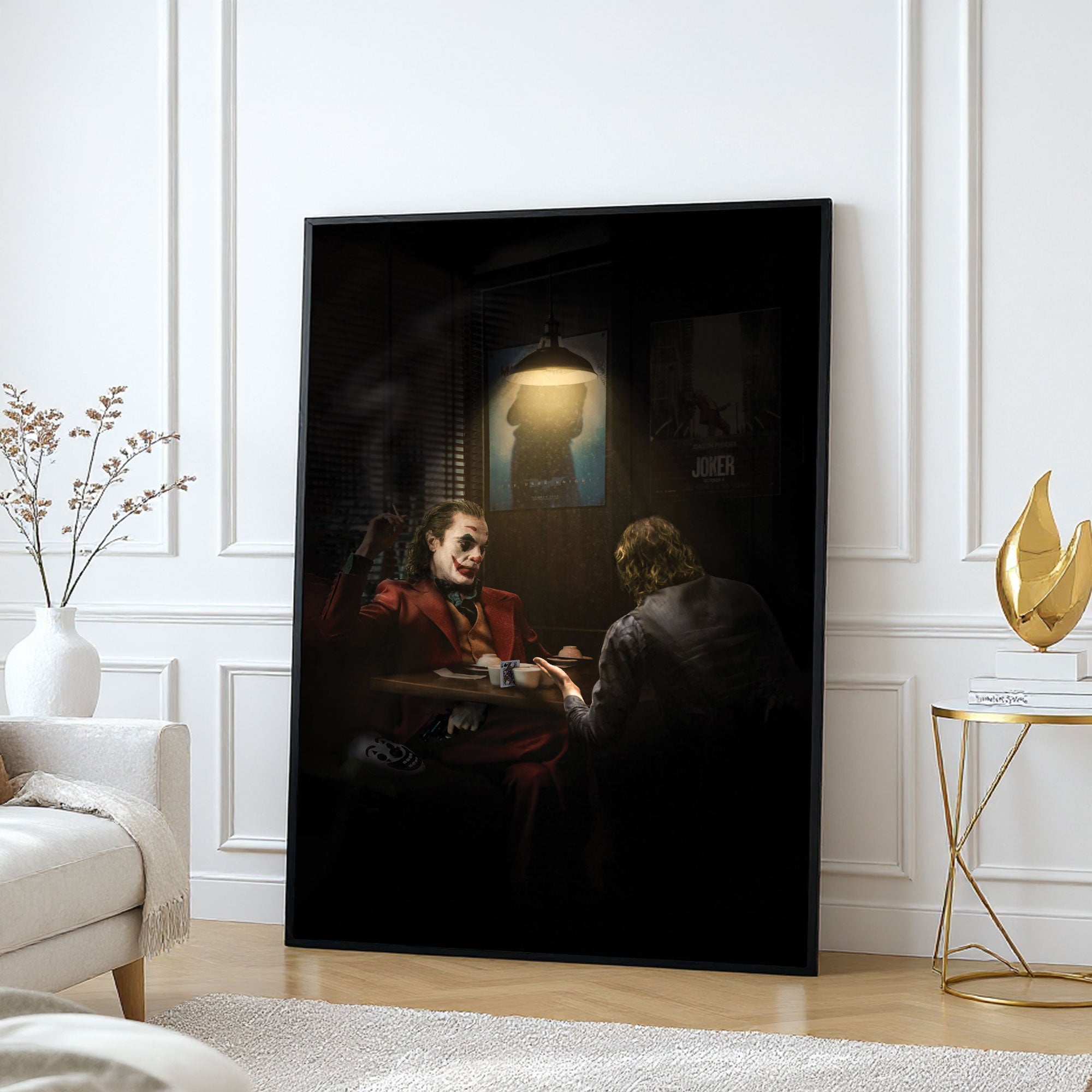 The Castle Decor Joker Inspired Wall Art Painting, Dark Cinematic Pop Culture Artwork with Premium Sparkle Finish, 20×30 Inch Wall Décor for Home & Office