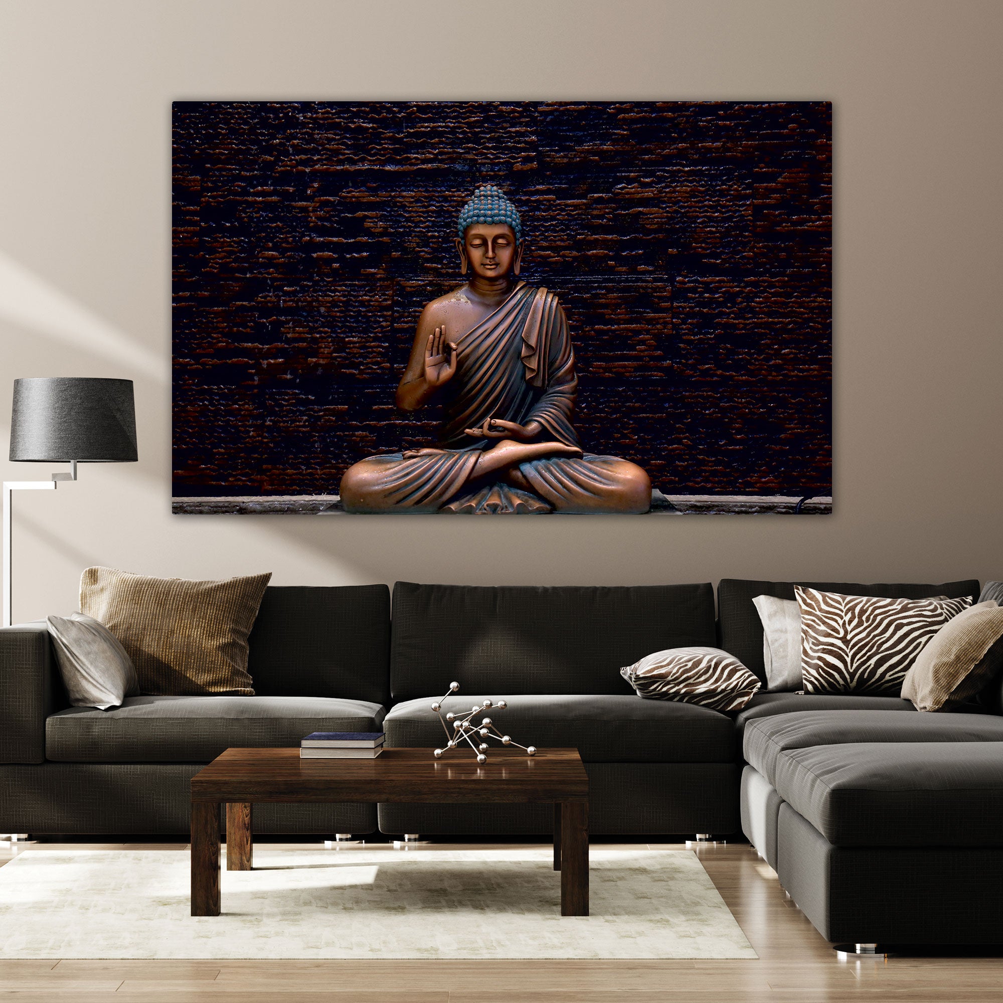 Lord budhism Canvas painting with frame Big Size Wall Art for living room,Bedroom,Drawing room,Hotels