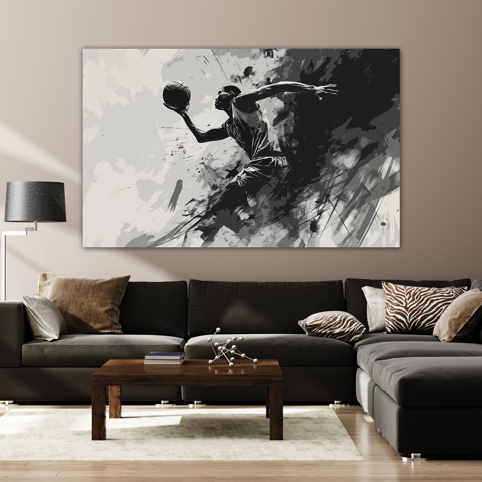 Basketball Canvas painting with frame Big Size Wall Art for living room,Bedroom,Drawing room,Hotels