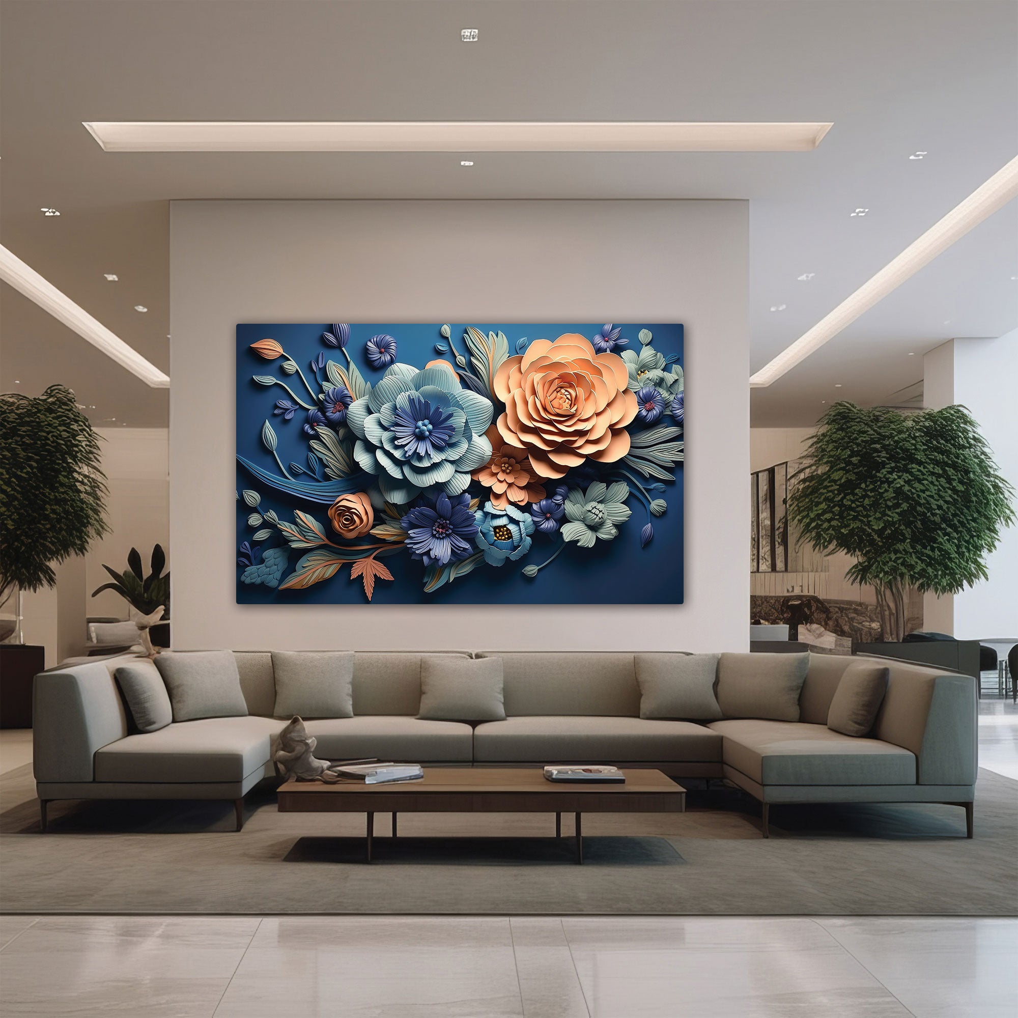 Modern flowers Canvas painting with frame Big Size Wall Art for living room,Bedroom,Drawing room,Hotels