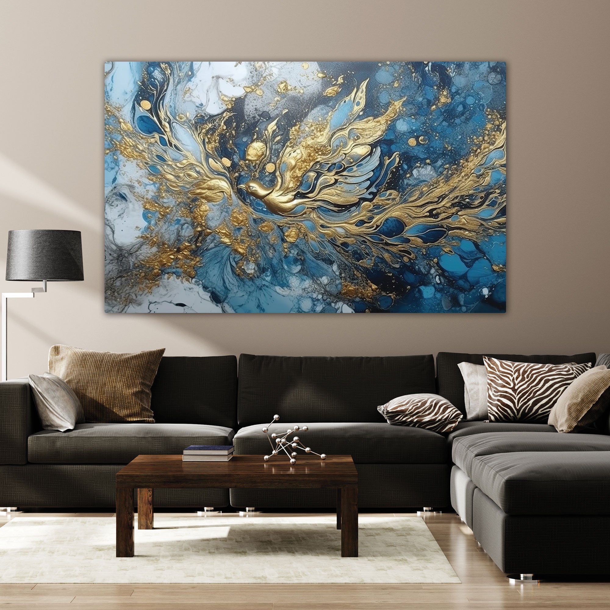 Abstract bird Canvas painting with frame Big Size Wall Art for living room,Bedroom,Drawing room,Hotels