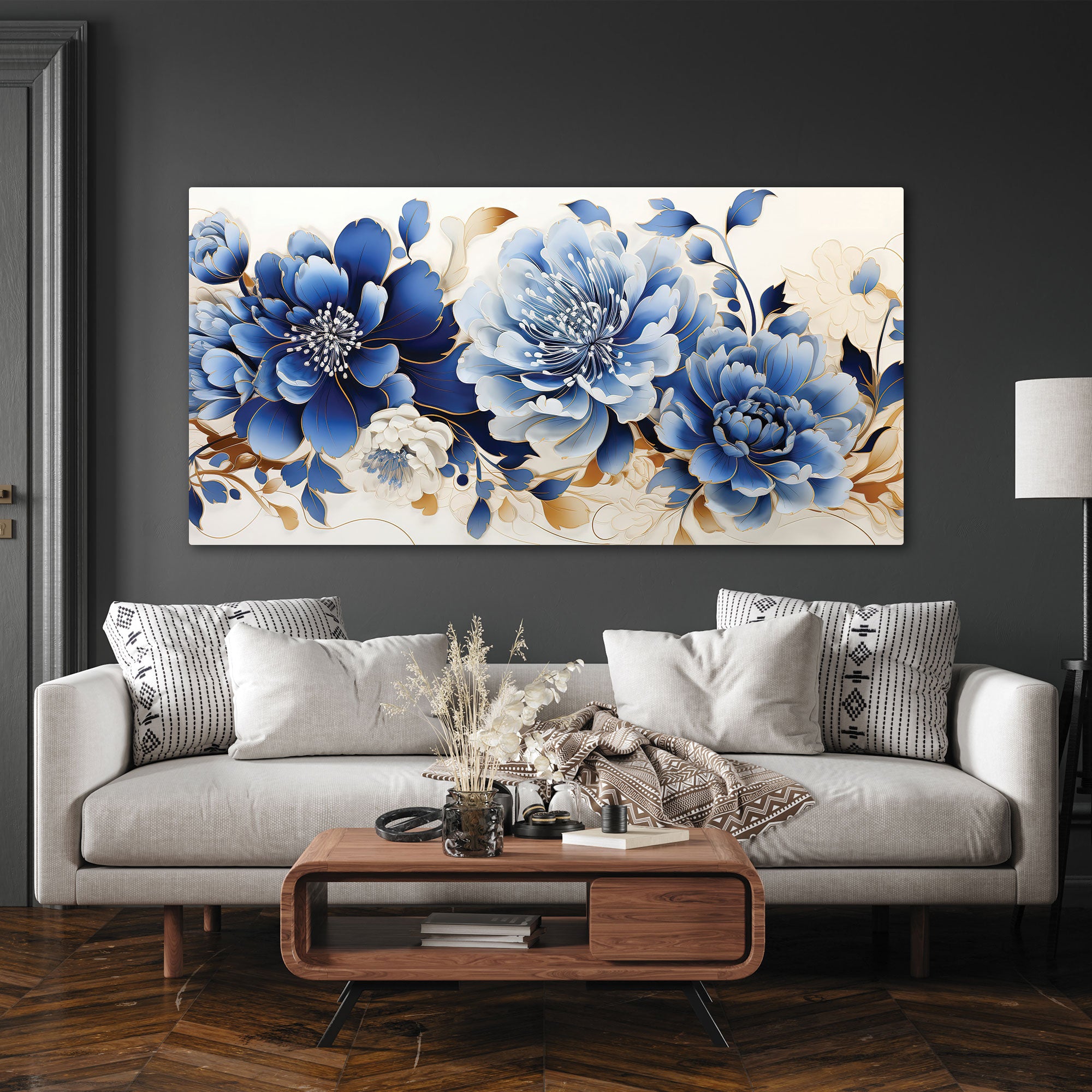 FlowerAbstract Canvas painting with frame Big Size Wall Art for living room,Bedroom,Drawing room,Hotels