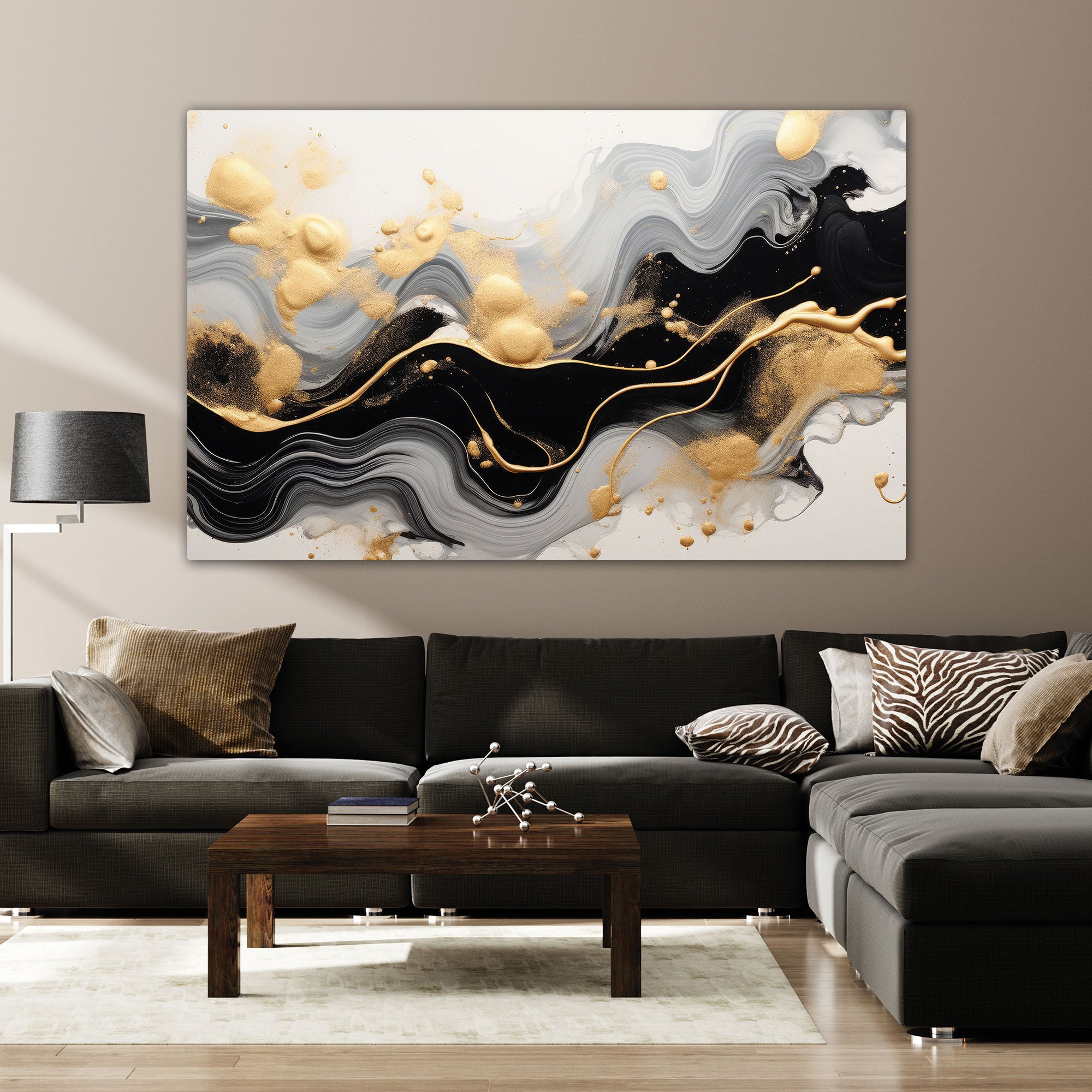 Marble Abstract Canvas painting with frame Big Size Wall Art for living room,Bedroom,Drawing room,Hotels