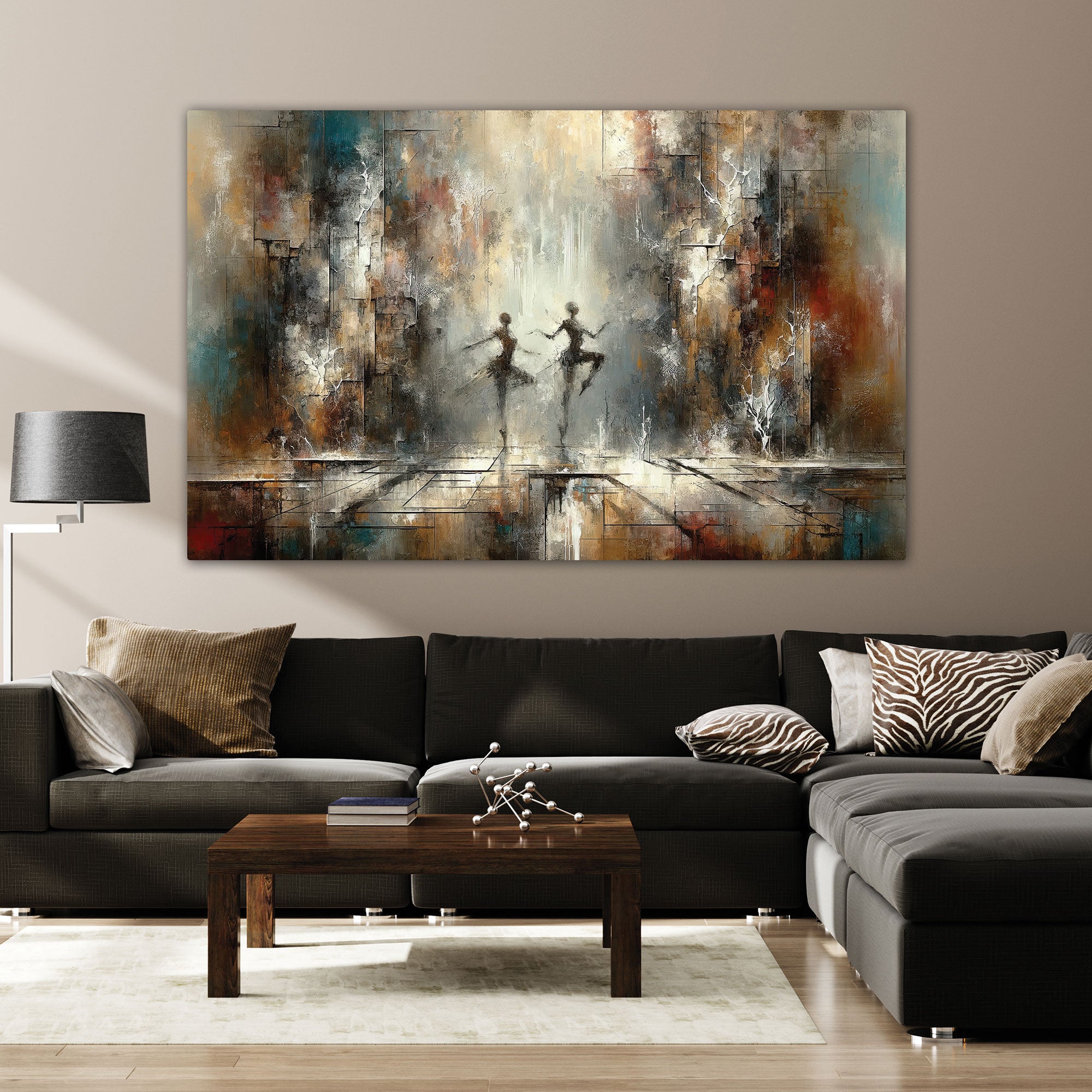 Couple danceAbstract Canvas painting with frame Big Size Wall Art for living room,Bedroom,Drawing room,Hotels