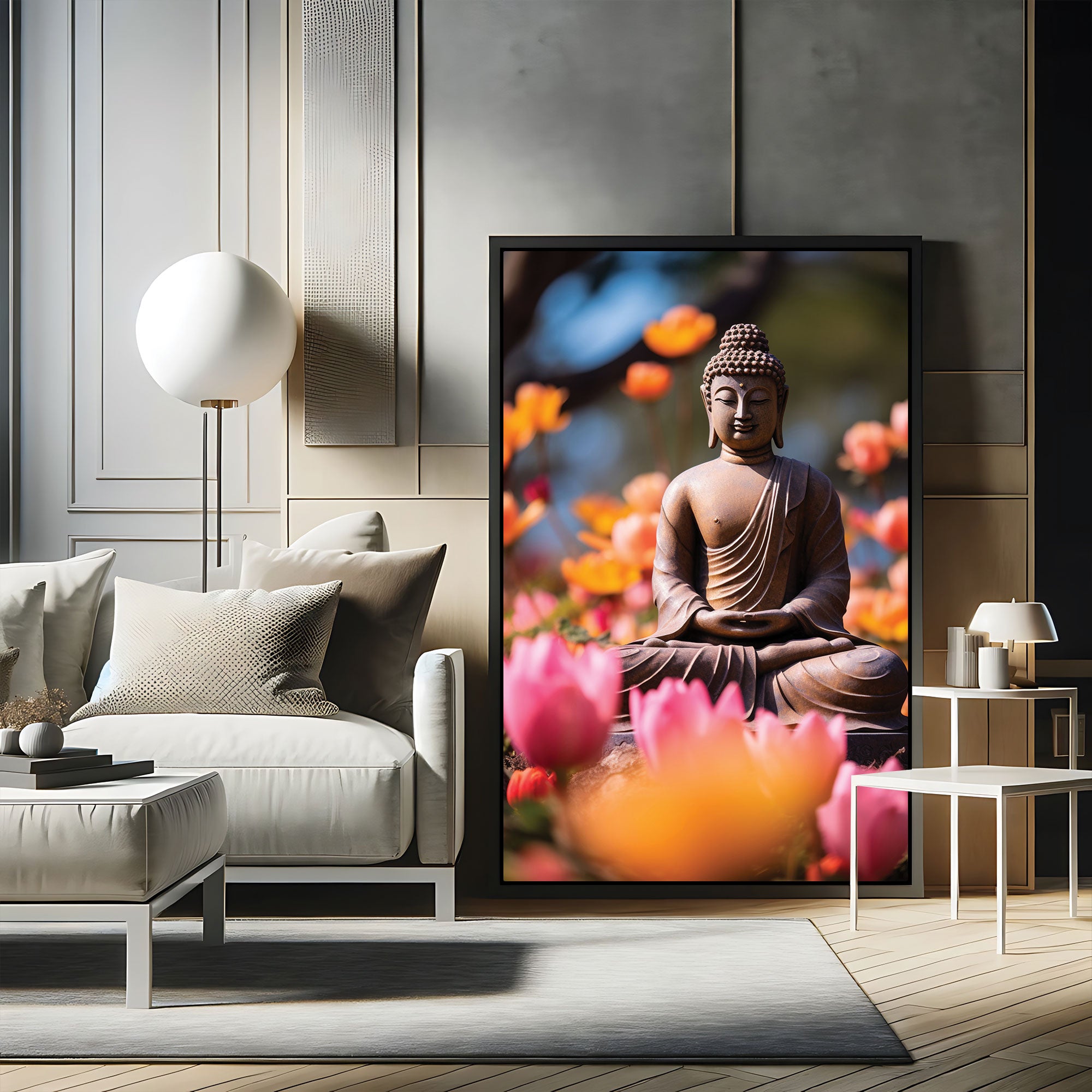 Buddha meditation Canvas painting with frame Big Size Wall Art for living room,Bedroom,Drawing room,Hotels