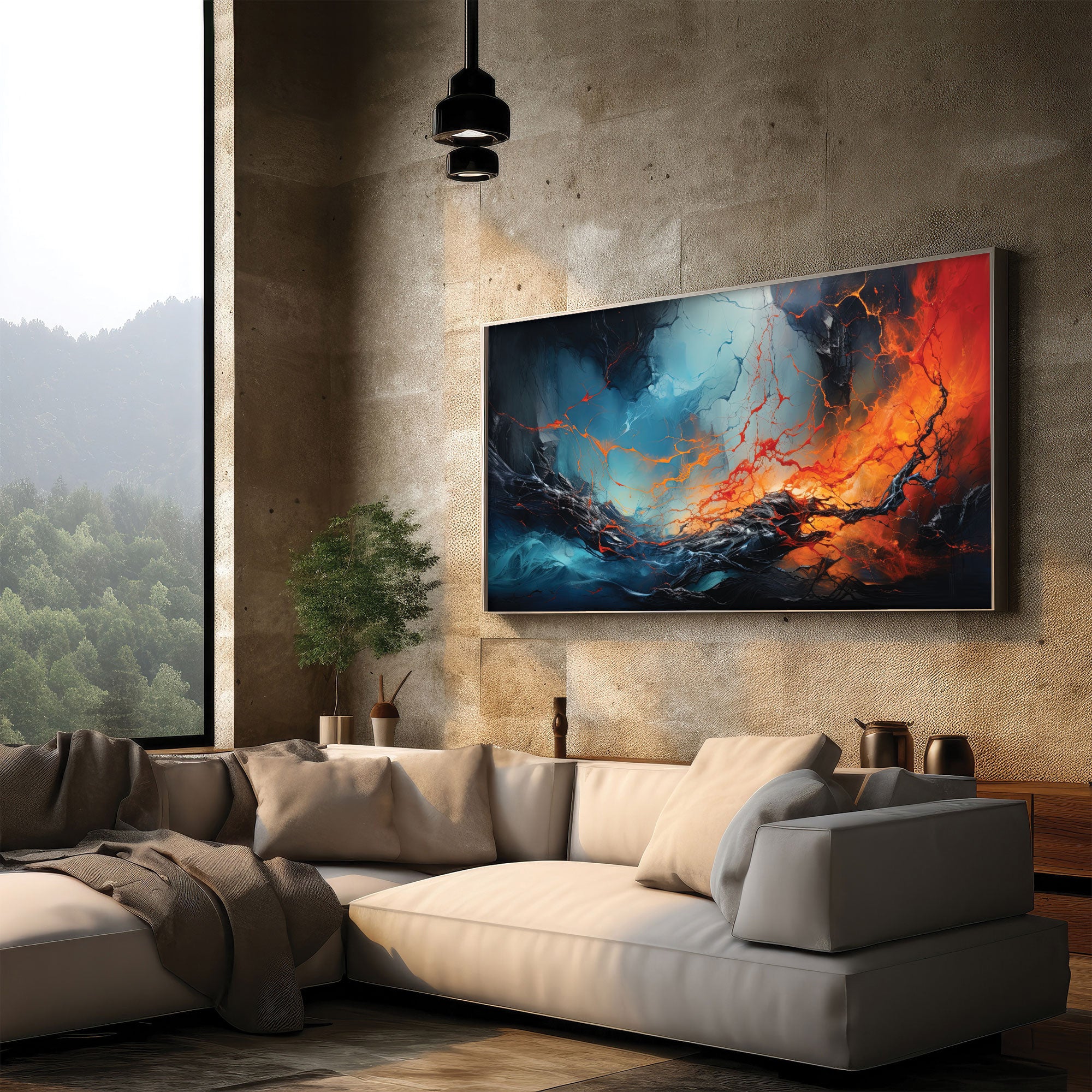 ModernAbstract Canvas painting with frame Big Size Wall Art for living room,Bedroom,Drawing room,Hotels