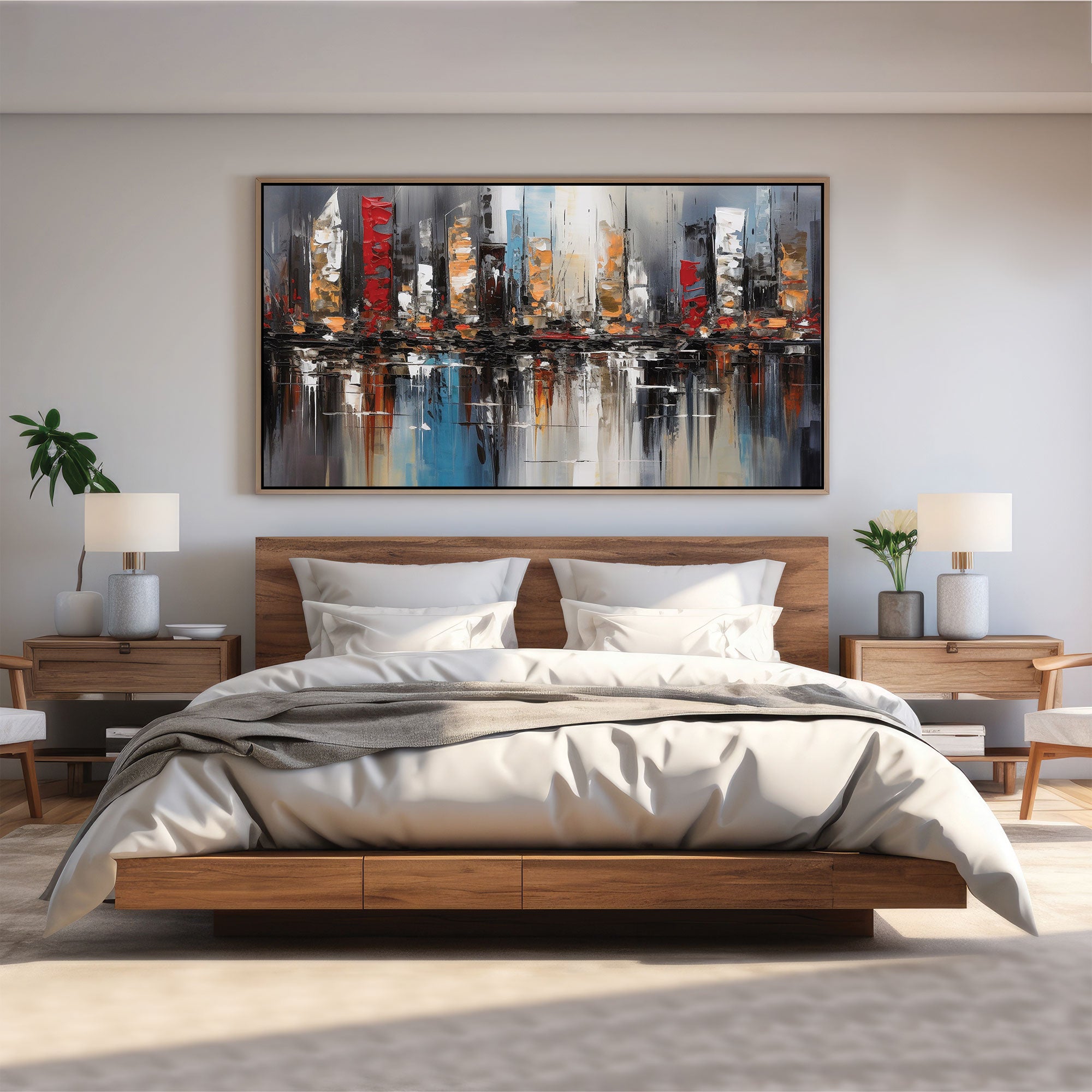 ModernAbstract Canvas painting with frame Big Size Wall Art for living room,Bedroom,Drawing room,Hotels