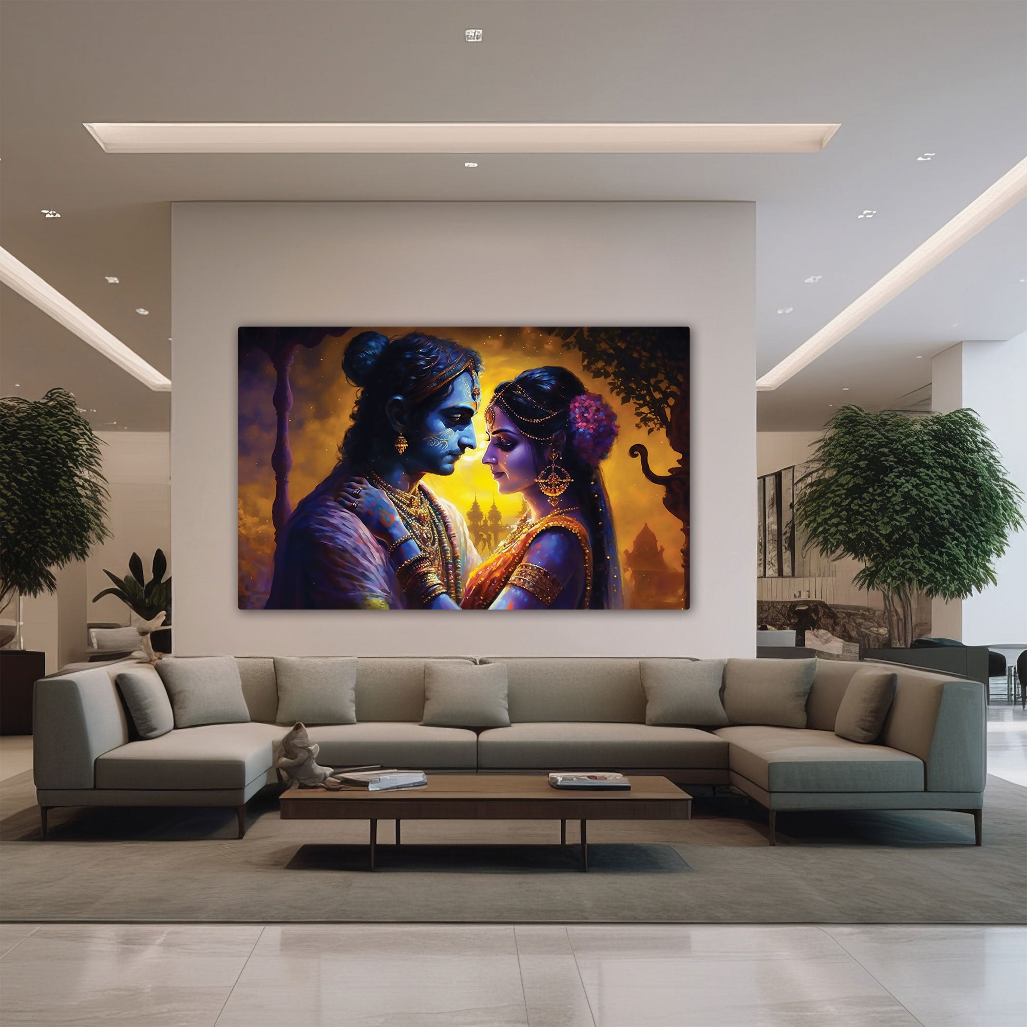 Radha krishan ji Canvas painting with frame Big Size Wall Art for living room,Bedroom,Drawing room,Hotels