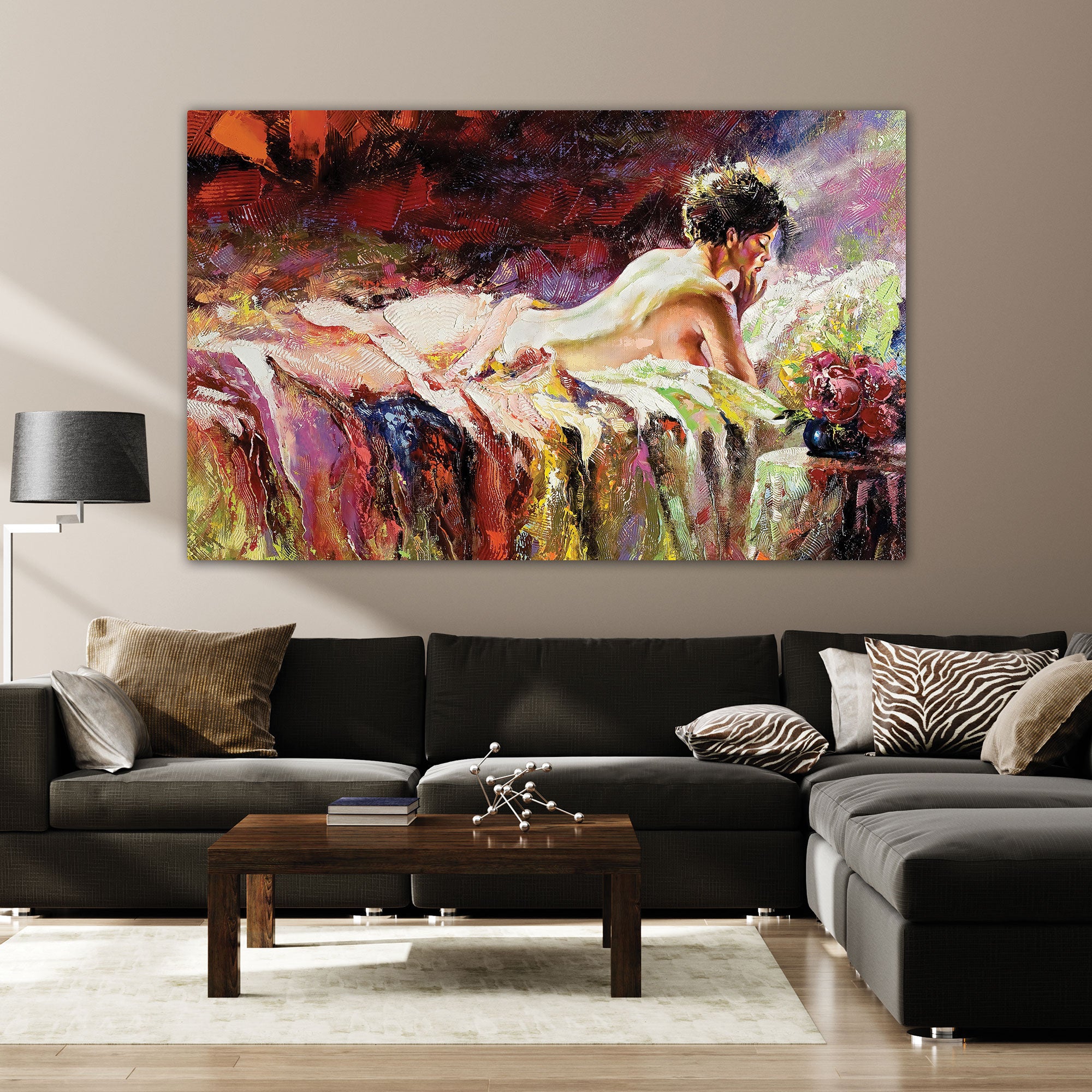 Naked Women Canvas painting with frame Big Size Wall Art for living room,Bedroom,Drawing room,Hotels