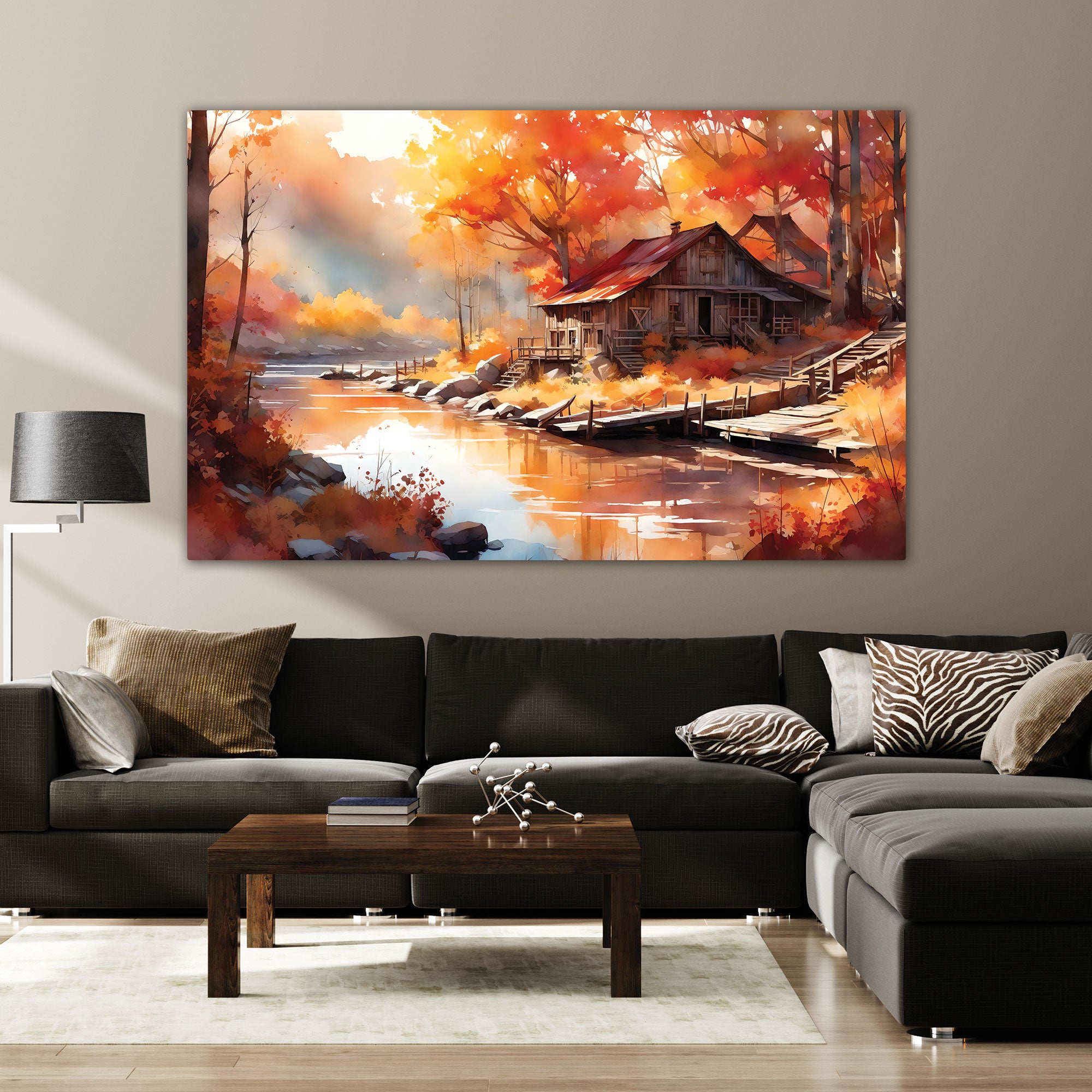 Forest Abstract Canvas painting with frame Big Size Wall Art for living room,Bedroom,Drawing room,Hotels