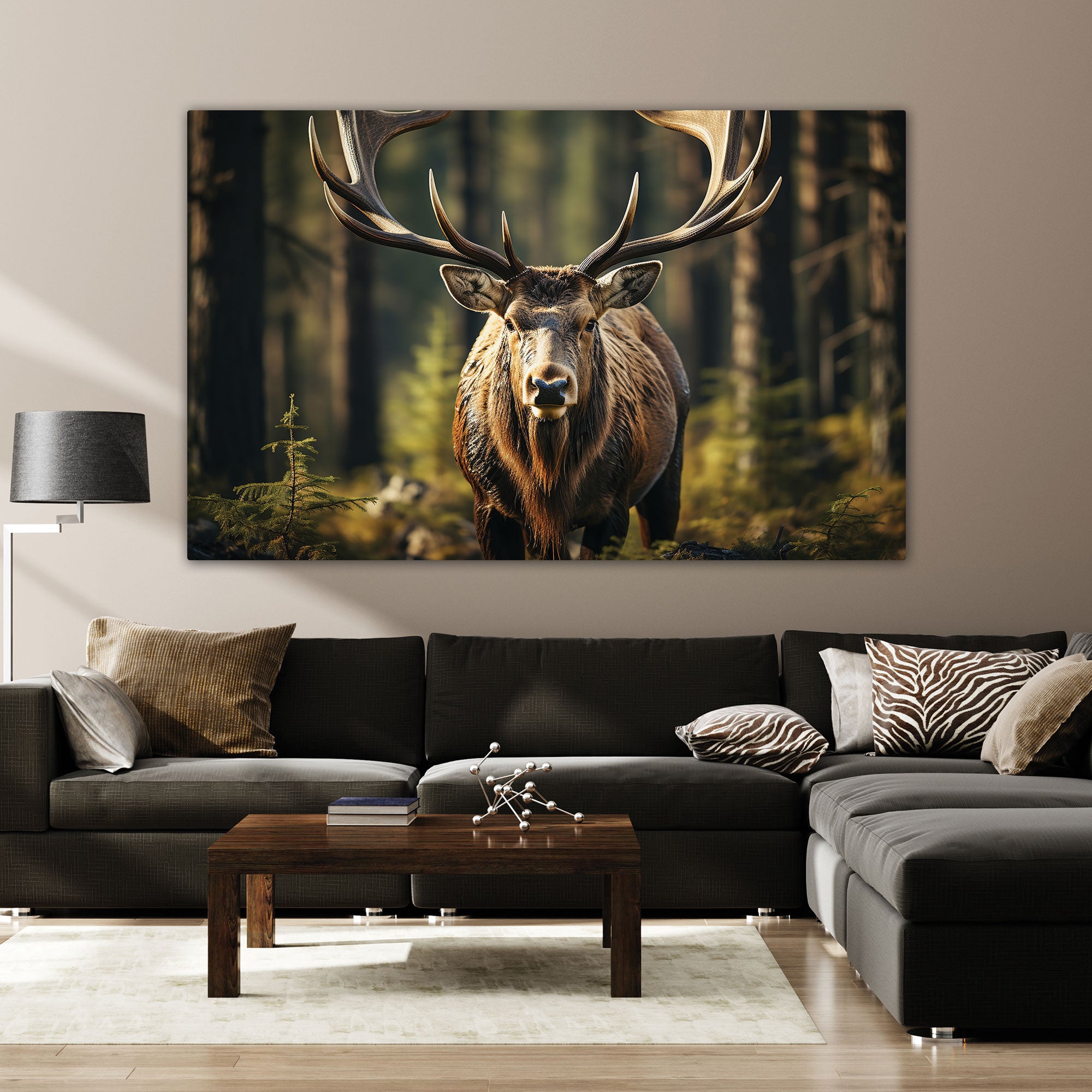 Deer Canvas painting with frame Big Size Wall Art for living room,Bedroom,Drawing room,Hotels