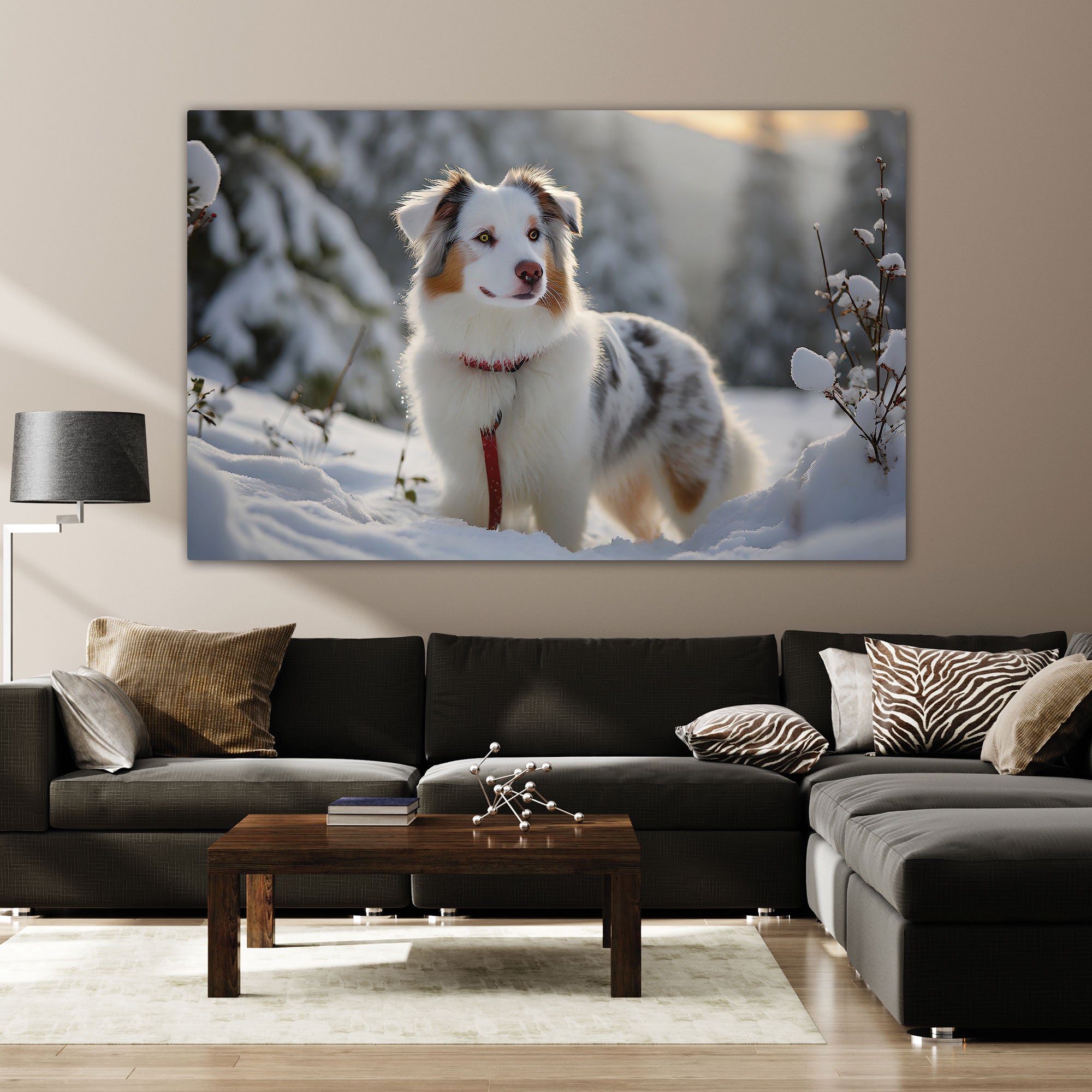 Dog Canvas painting with frame Big Size Wall Art for living room,Bedroom,Drawing room,Hotels