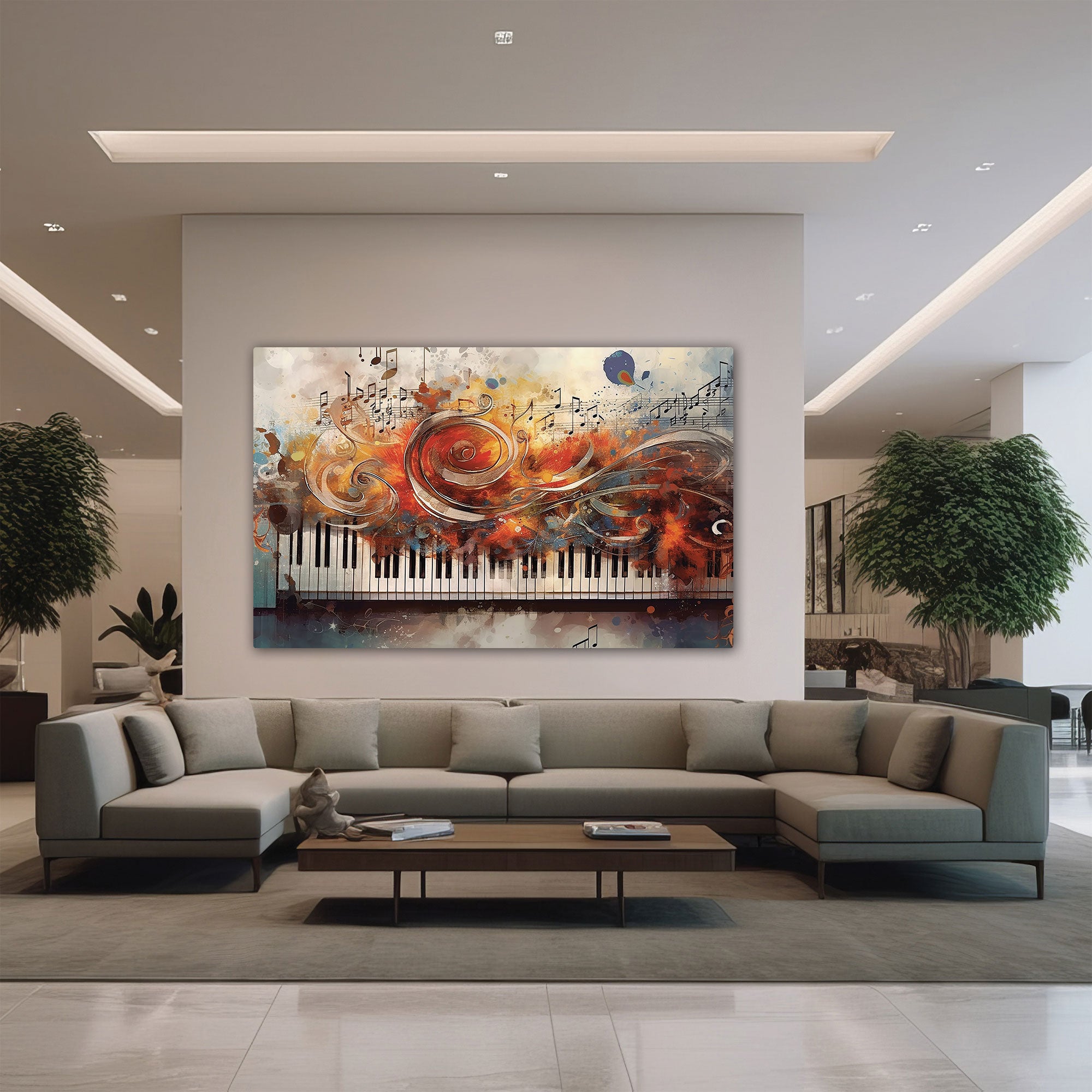 Pianno music Canvas painting with frame Big Size Wall Art for living room,Bedroom,Drawing room,Hotels