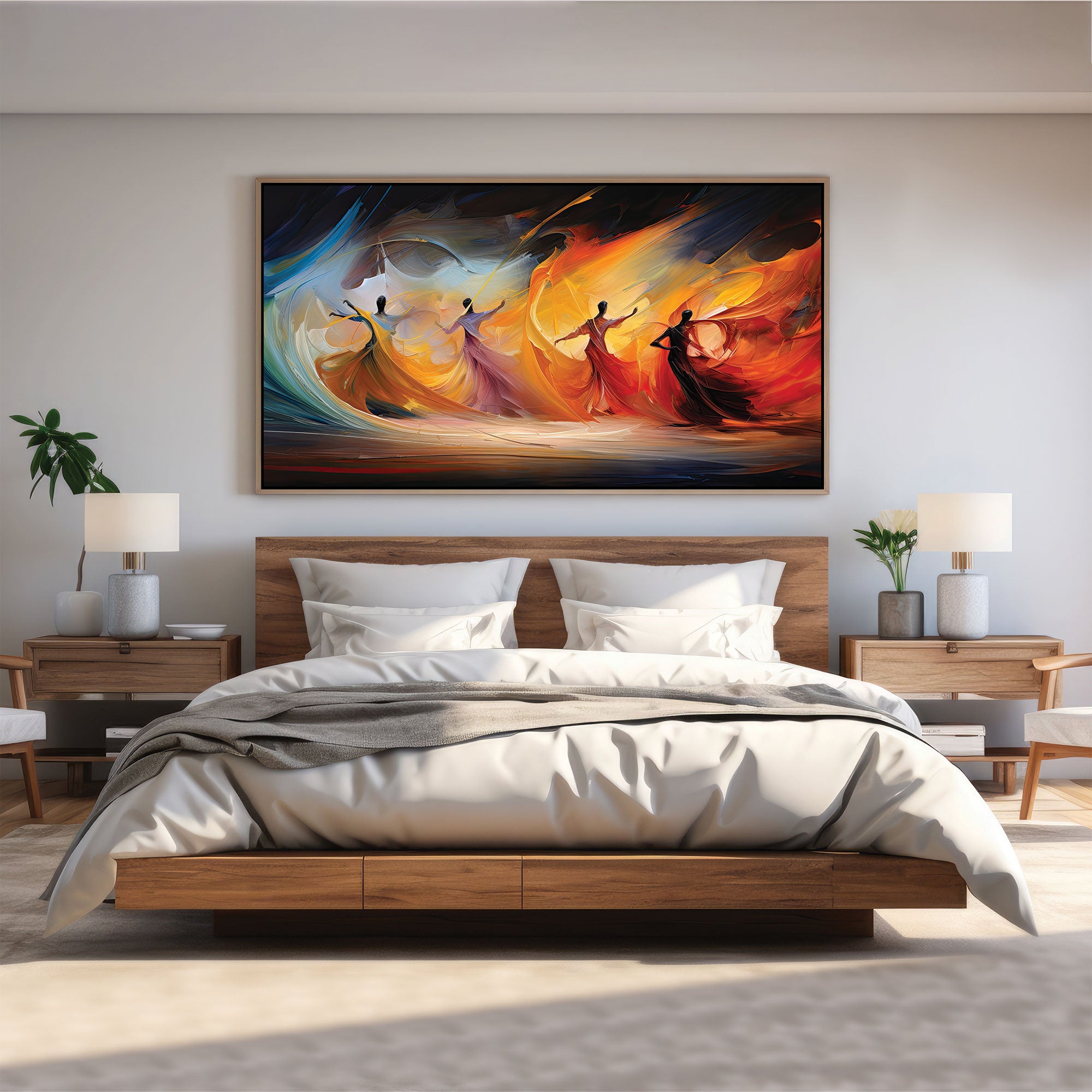 DancersAbstract Canvas painting with frame Big Size Wall Art for living room,Bedroom,Drawing room,Hotels