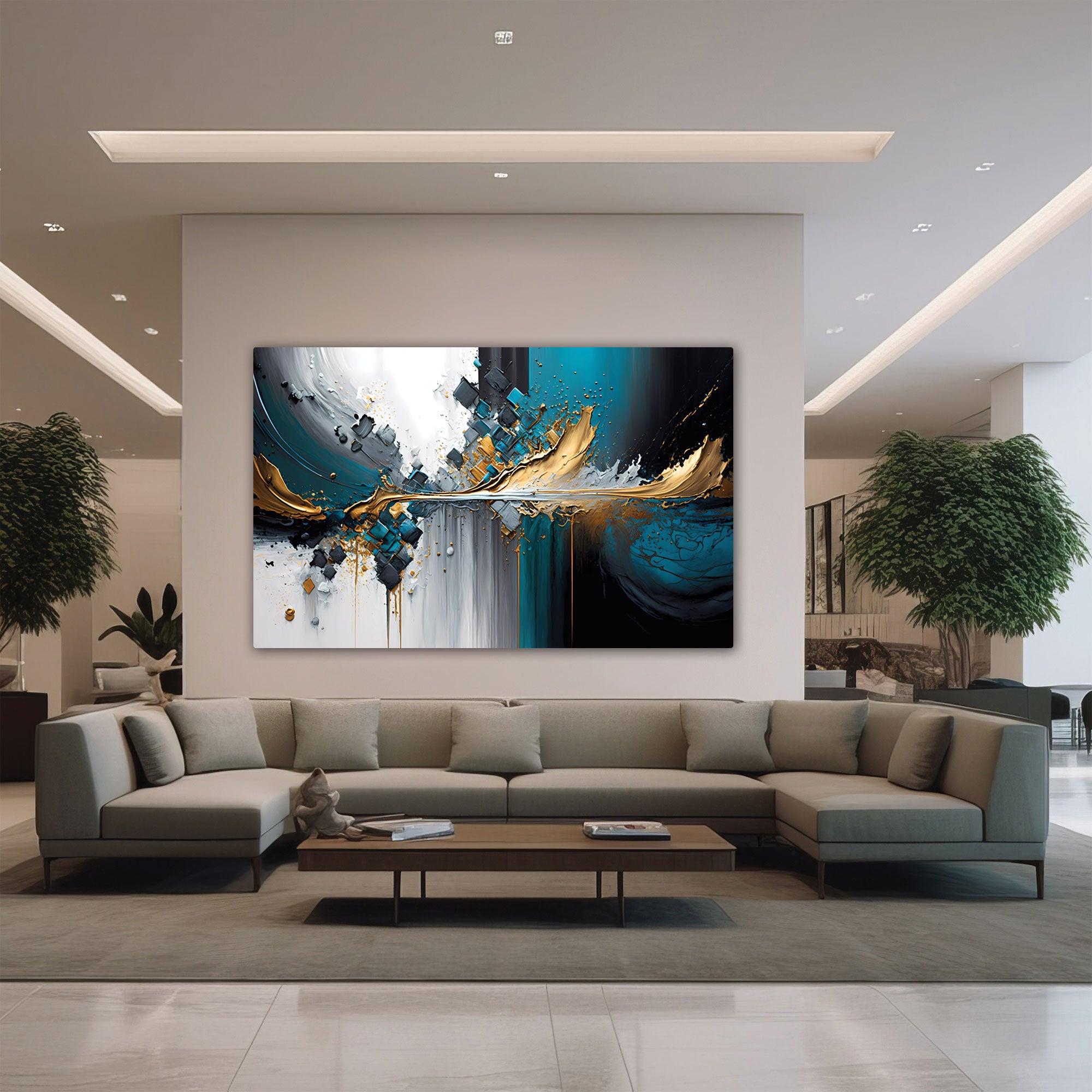 Splashes of bright paint Canvas painting with frame Big Size Wall Art for living room,Bedroom,Drawing room,Hotels