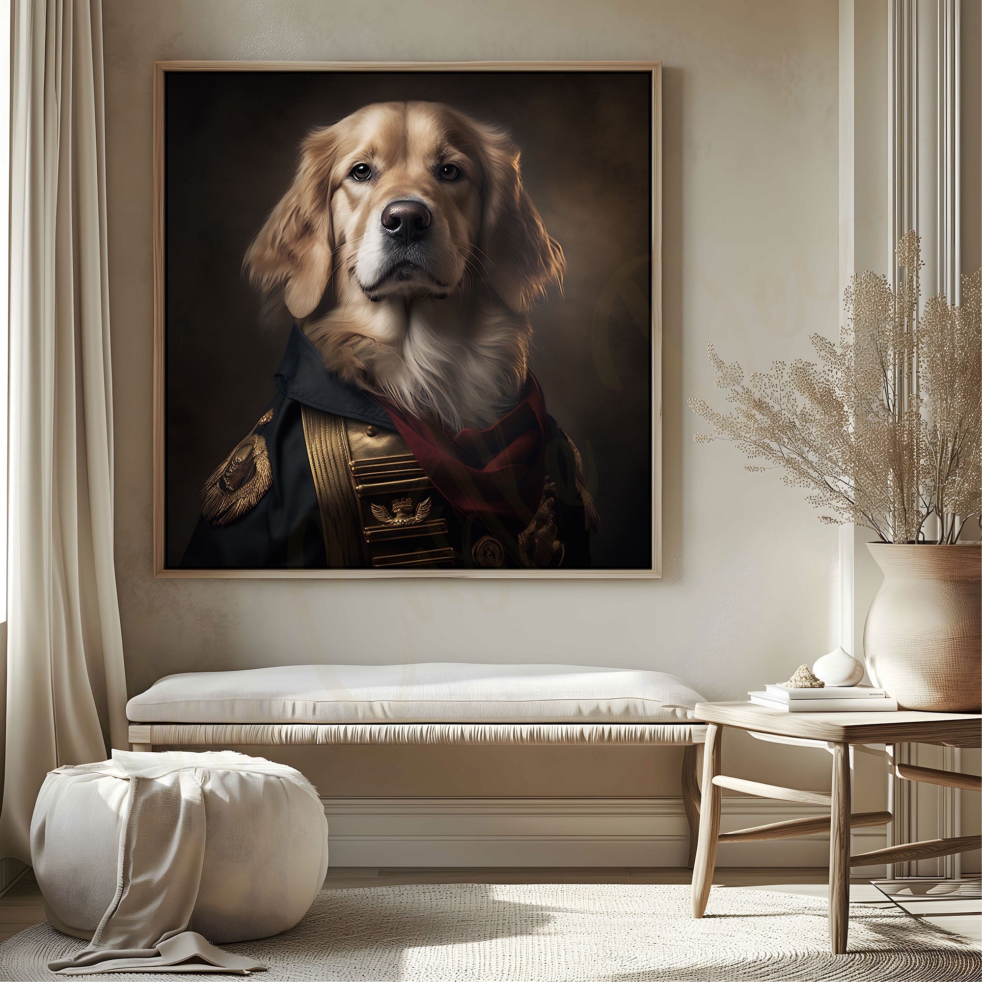 Abstract dog painting with frame Big Size Wall Art for living room,Bedroom,Drawing room,Hotels