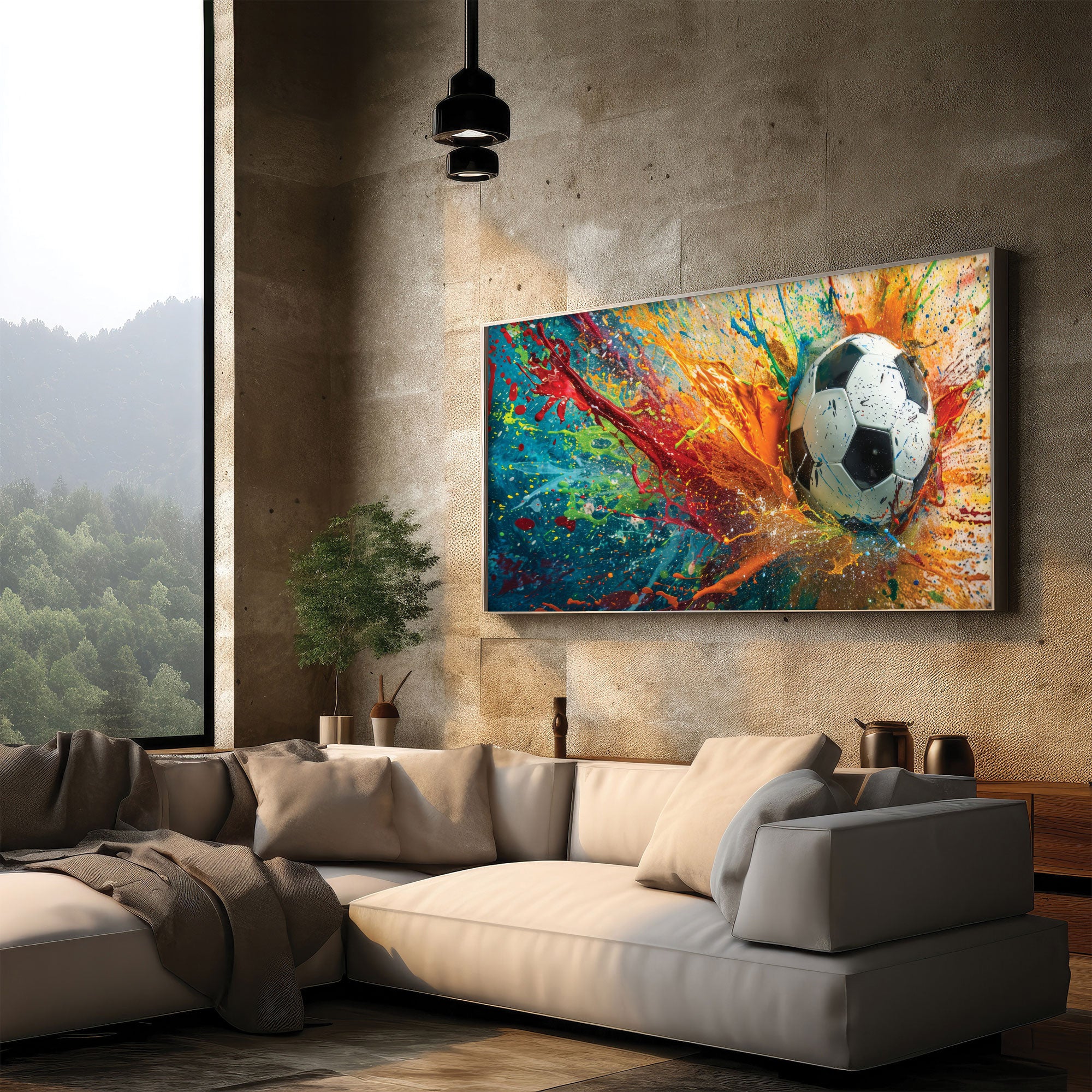 FootballAbstract Canvas painting with frame Big Size Wall Art for living room,Bedroom,Drawing room,Hotels
