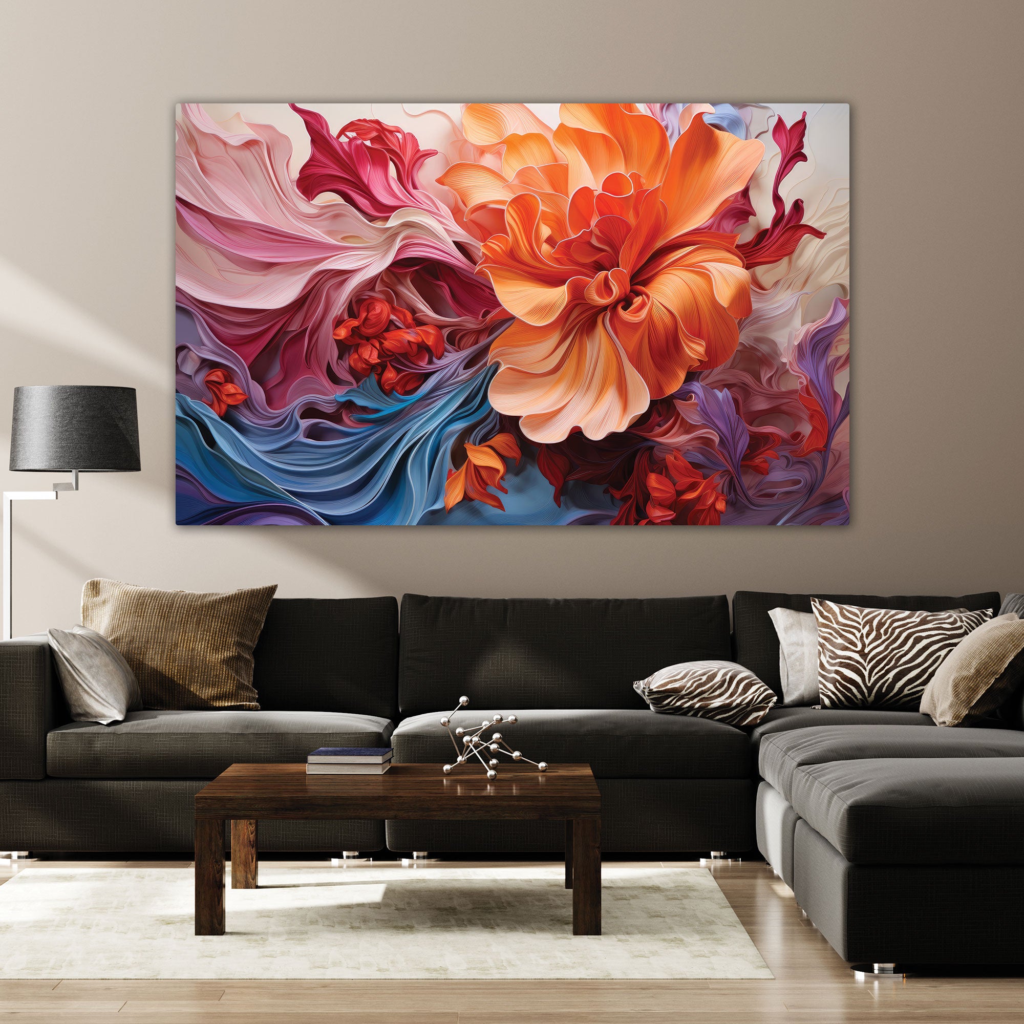 Modern Abstract Canvas painting with frame Big Size Wall Art for living room, Bedroom,Drawing room,Hotels