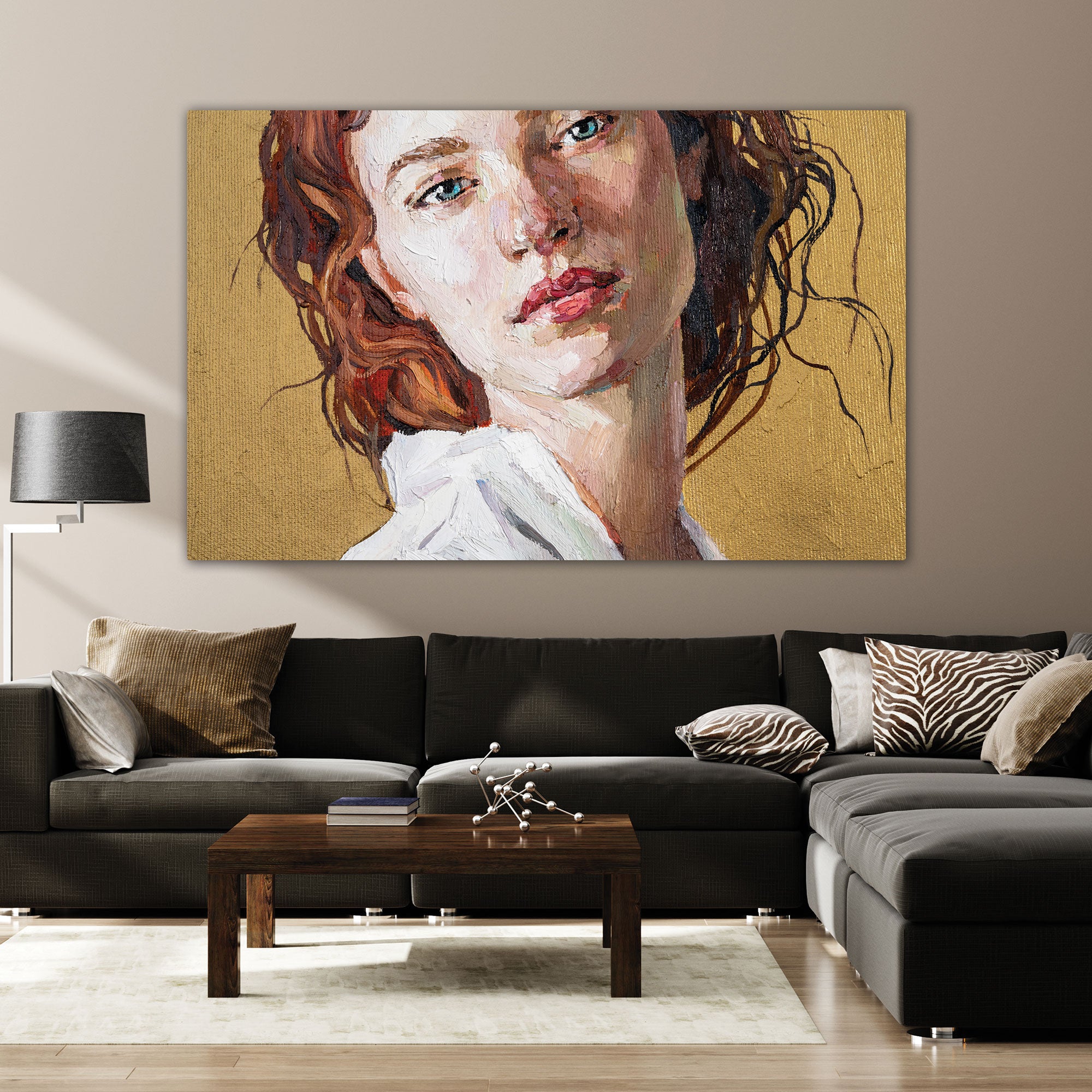 WomenAbstract Canvas painting with frame Big Size Wall Art for living room,Bedroom,Drawing room,Hotels