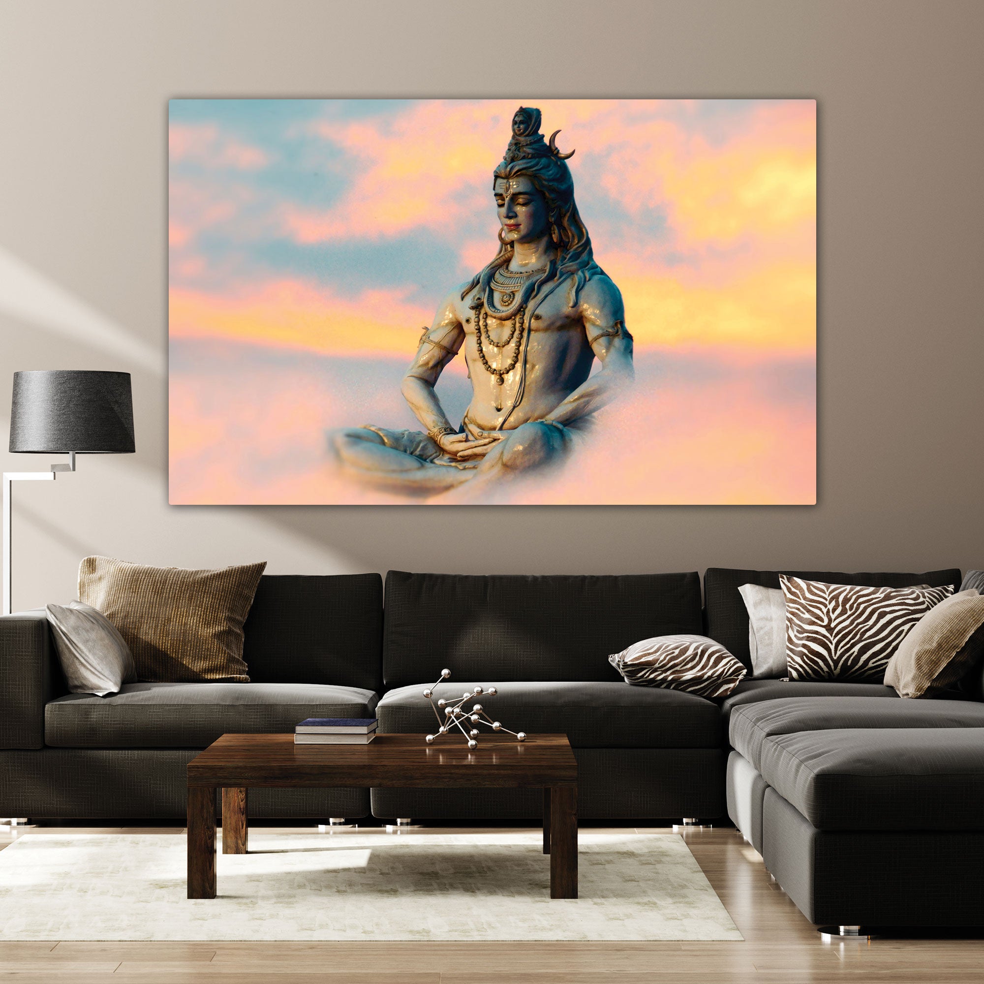 Lord shiva Canvas painting with frame Big Size Wall Art for living room,Bedroom,Drawing room,Hotels