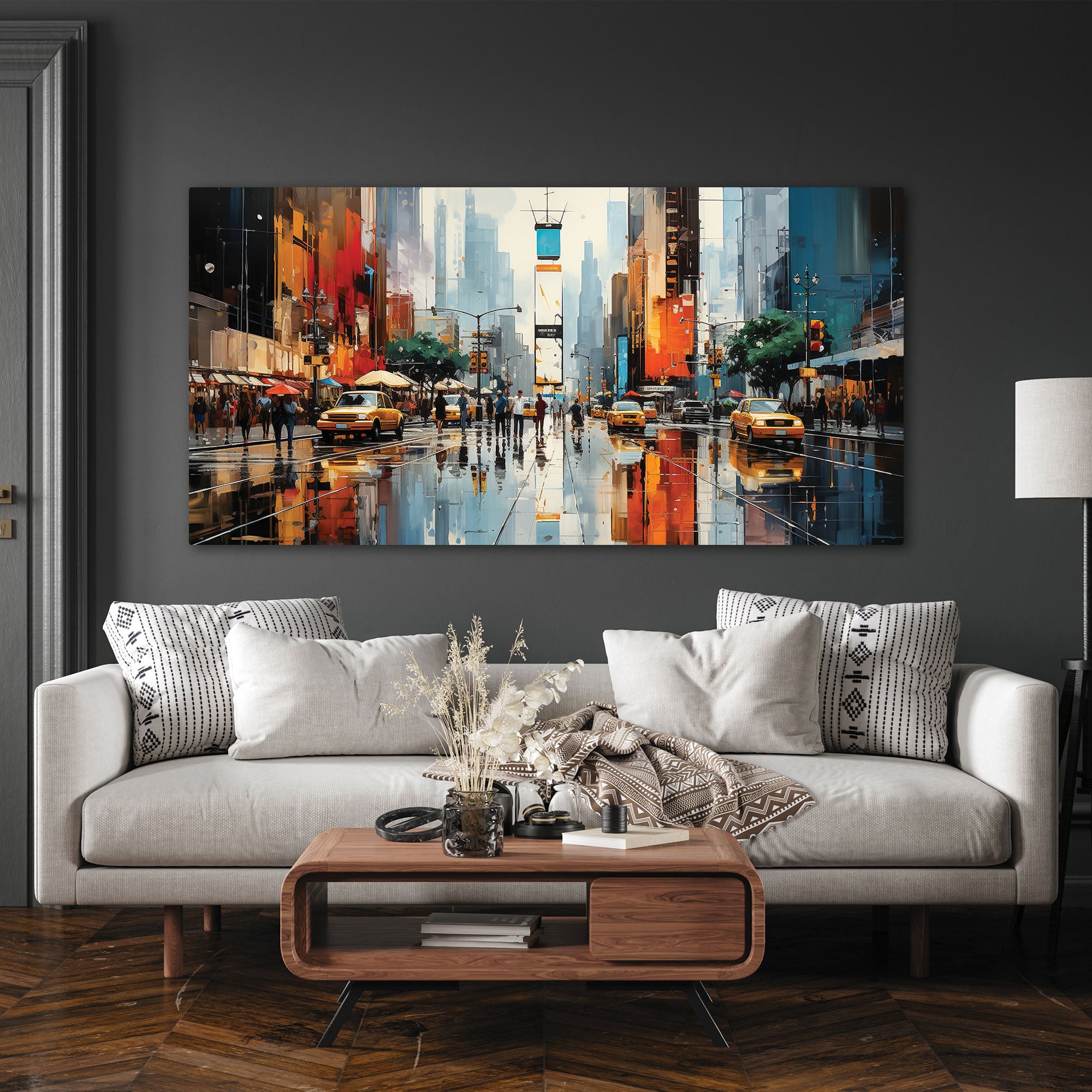 CityAbstract Canvas painting with frame Big Size Wall Art for living room,Bedroom,Drawing room,Hotels