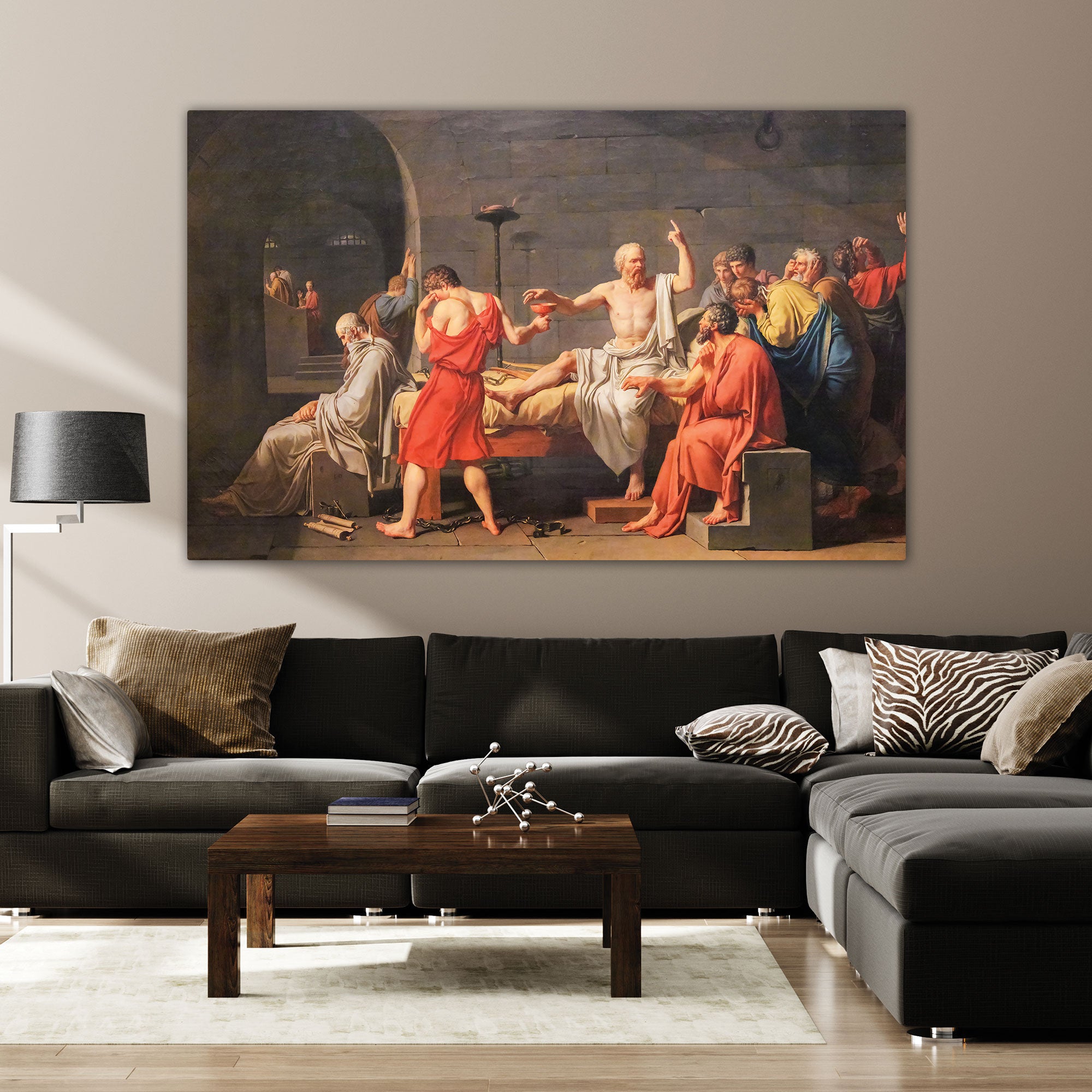 Death of socrates Canvas painting with frame Big Size Wall Art for living room,Bedroom,Drawing room,Hotels