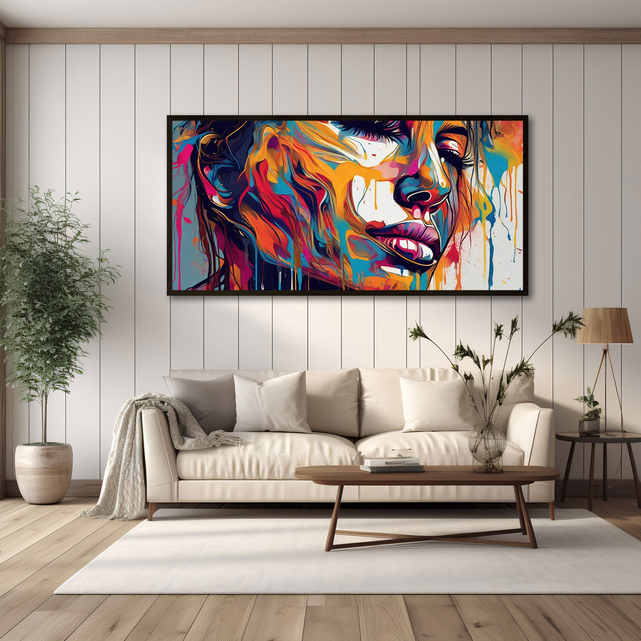 WomenAbstract Canvas painting with frame Big Size Wall Art for living room,Bedroom,Drawing room,Hotels