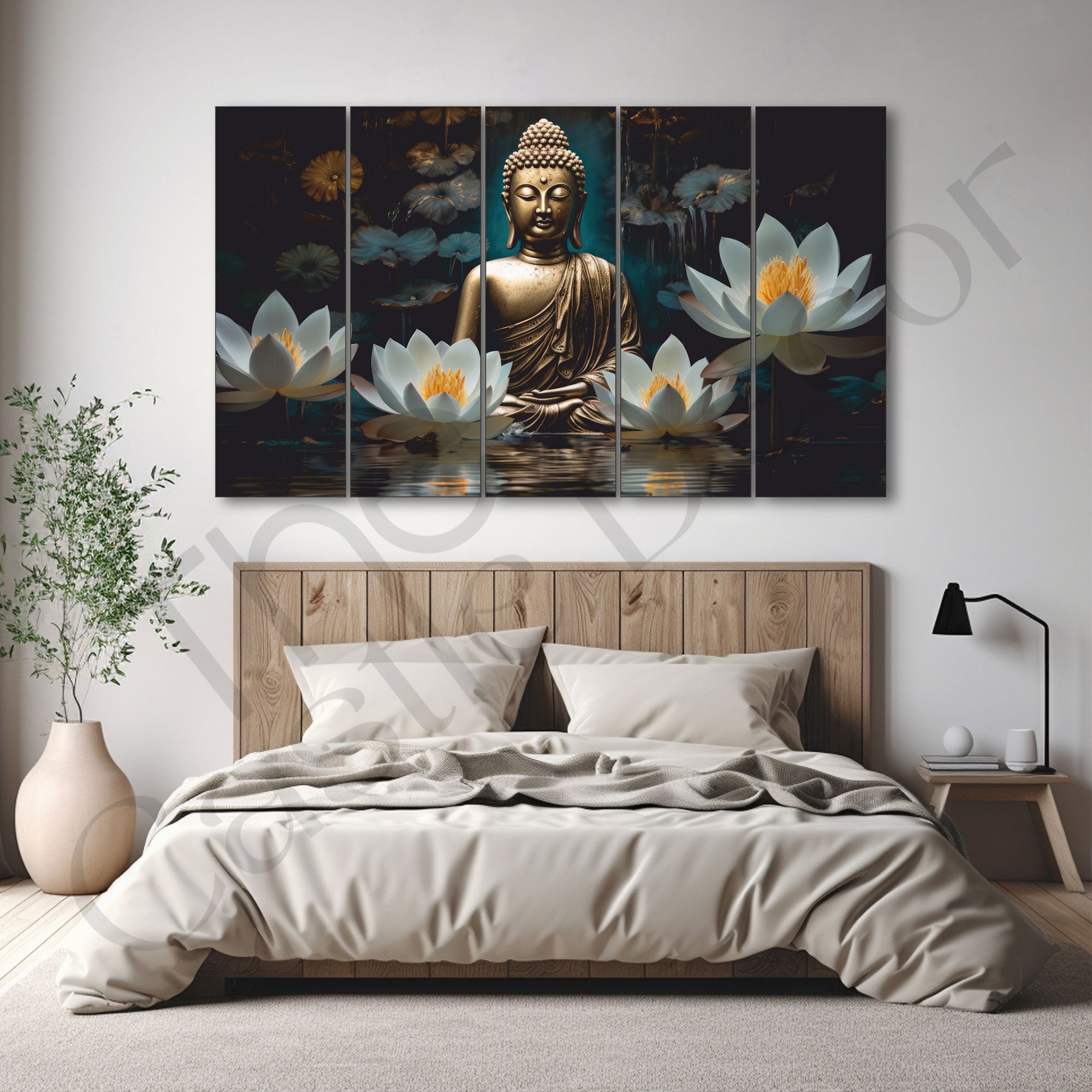 Lord Budha Painting with frame Big Size Wall Art for living room,Bedroom,Drawing room,Hotels