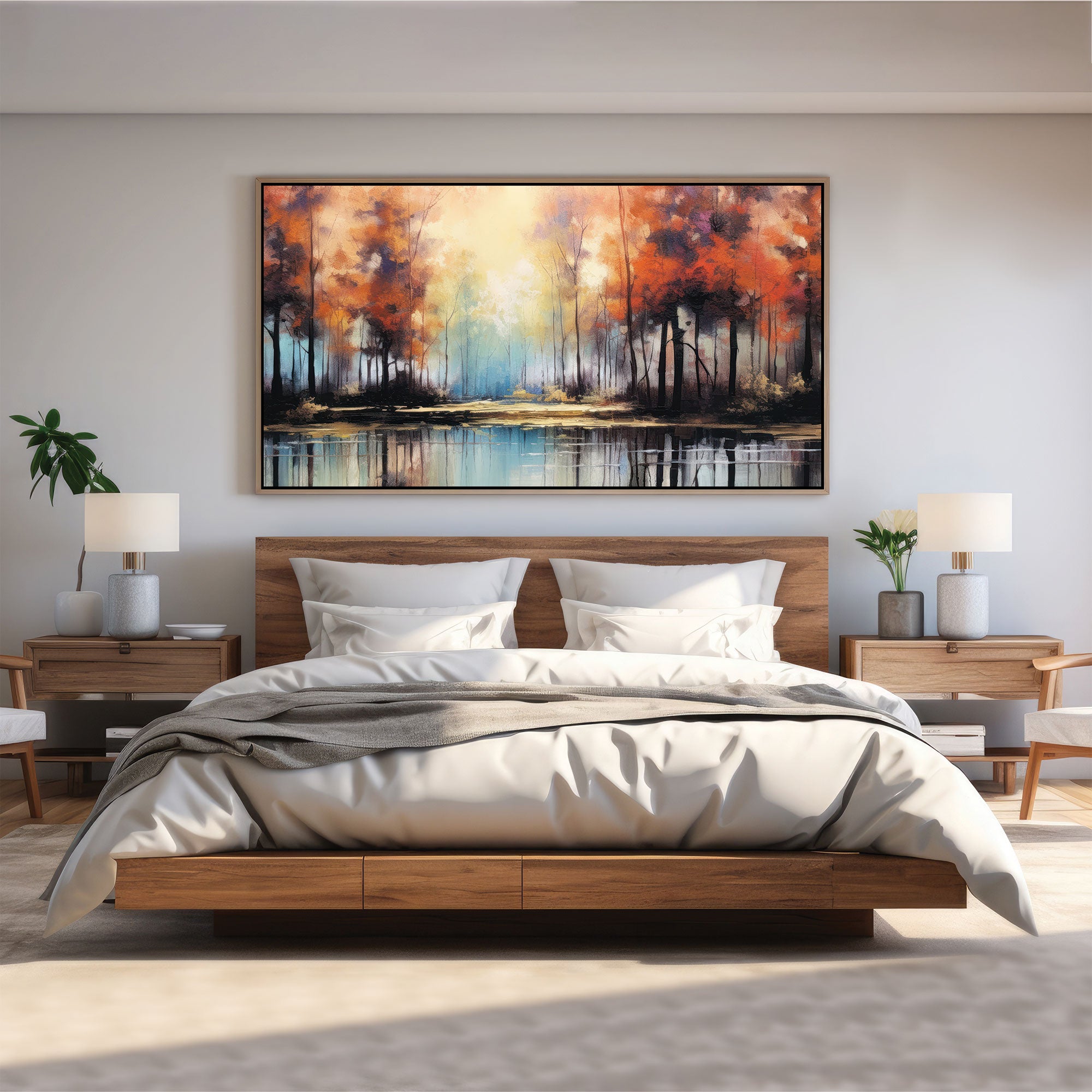 Abstract jungle Canvas painting with frame Big Size Wall Art for living room,Bedroom,Drawing room,Hotels