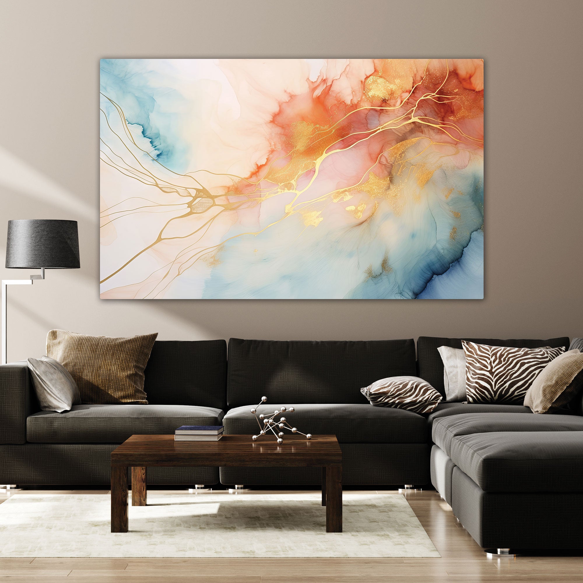 Marble Abstract Canvas painting with frame Big Size Wall Art for living room,Bedroom,Drawing room,Hotels