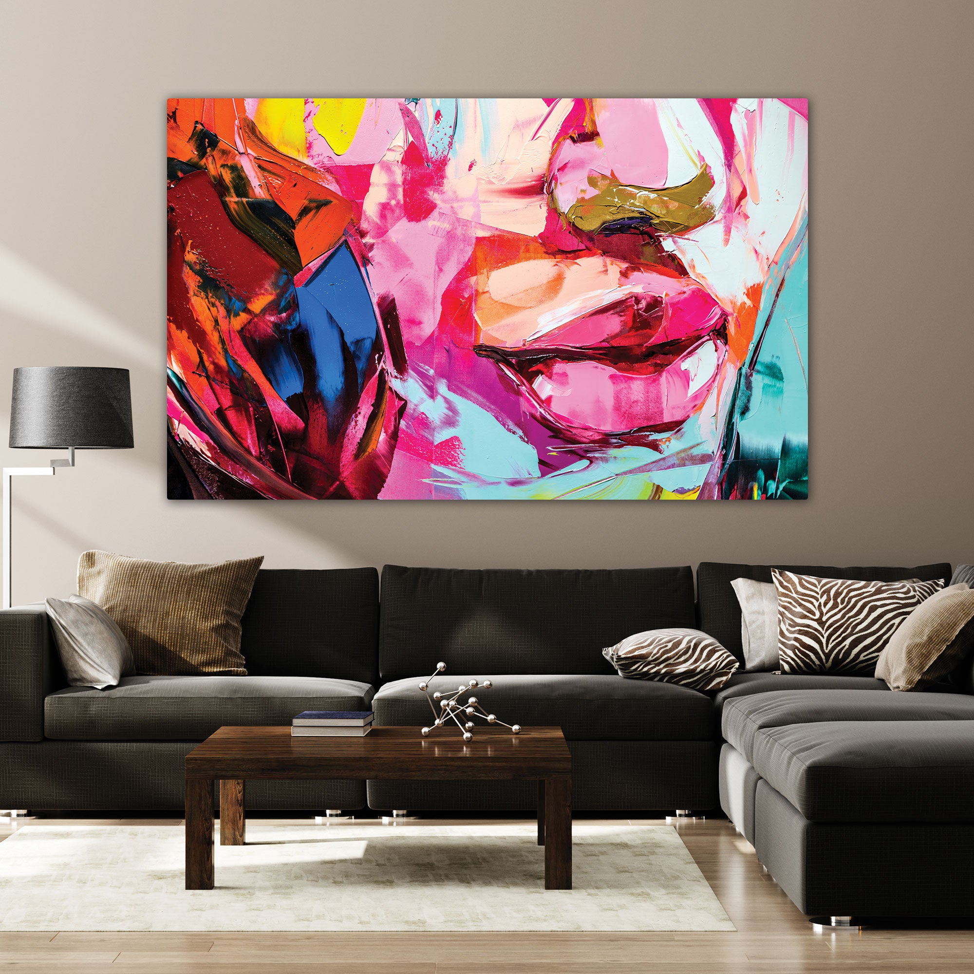Women faceAbstract Canvas painting with frame Big Size Wall Art for living room,Bedroom,Drawing room,Hotels