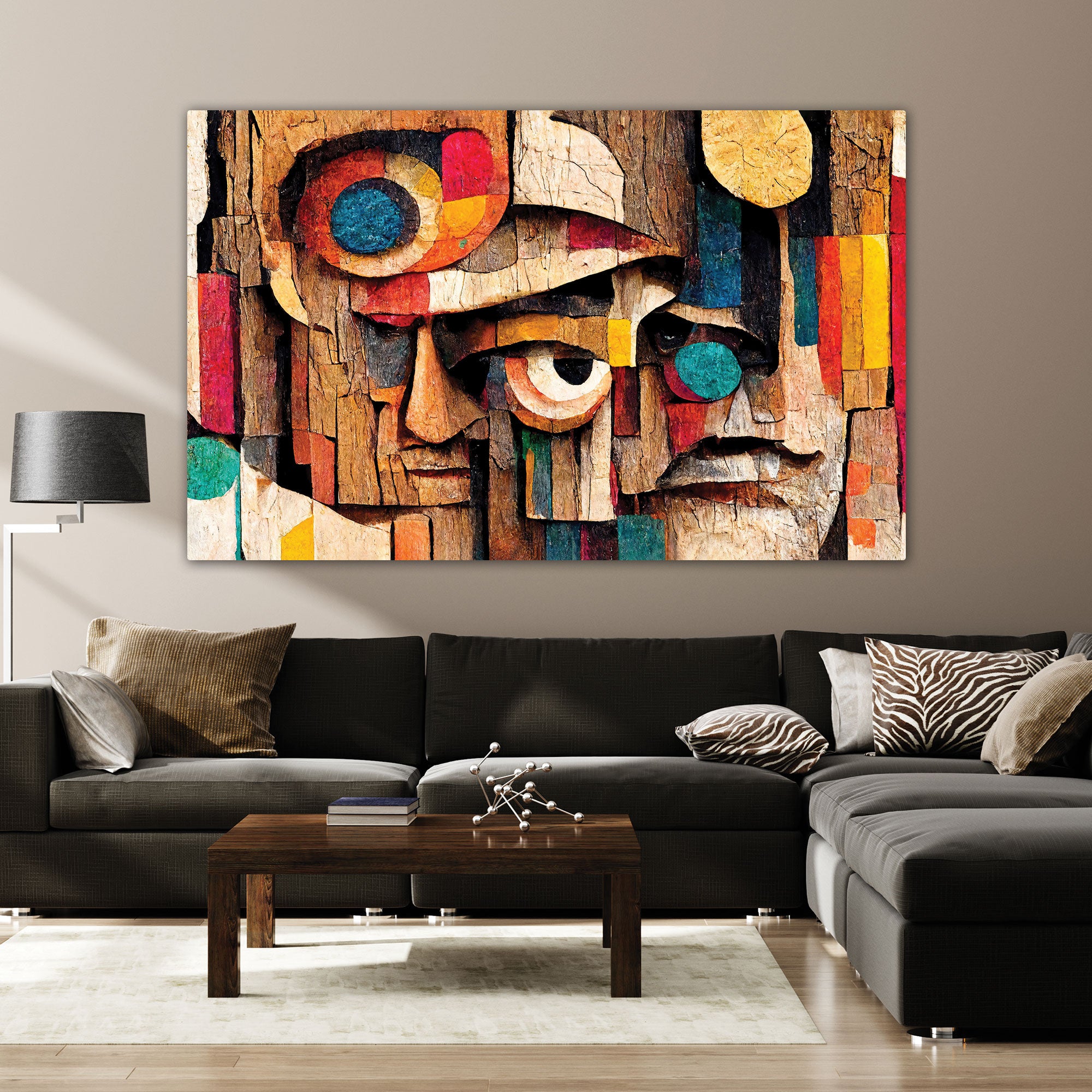 faceAbstract art Canvas painting with frame Big Size Wall Art for living room,Bedroom,Drawing room,Hotels