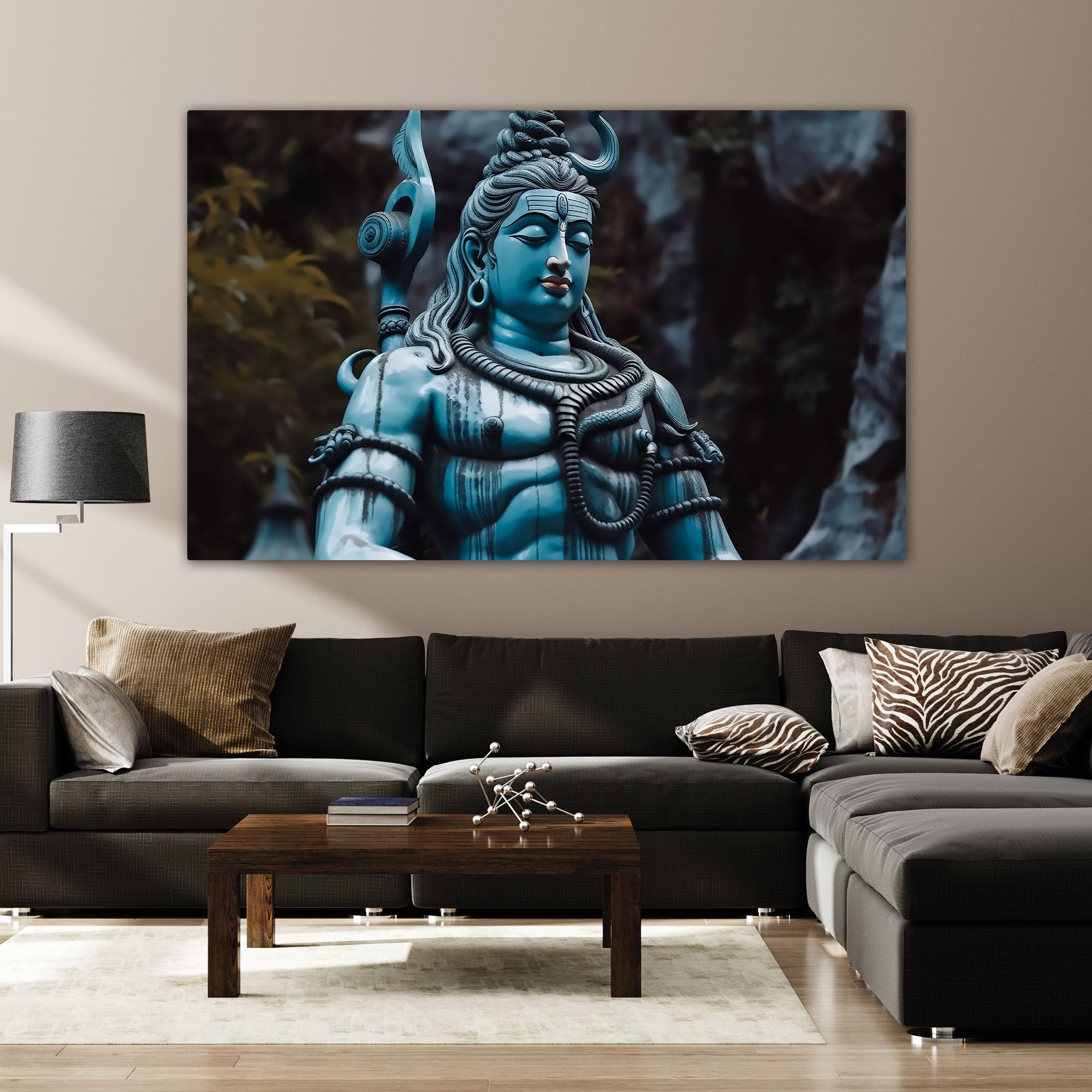 Lord shiva Canvas painting with frame Big Size Wall Art for living room,Bedroom,Drawing room,Hotels