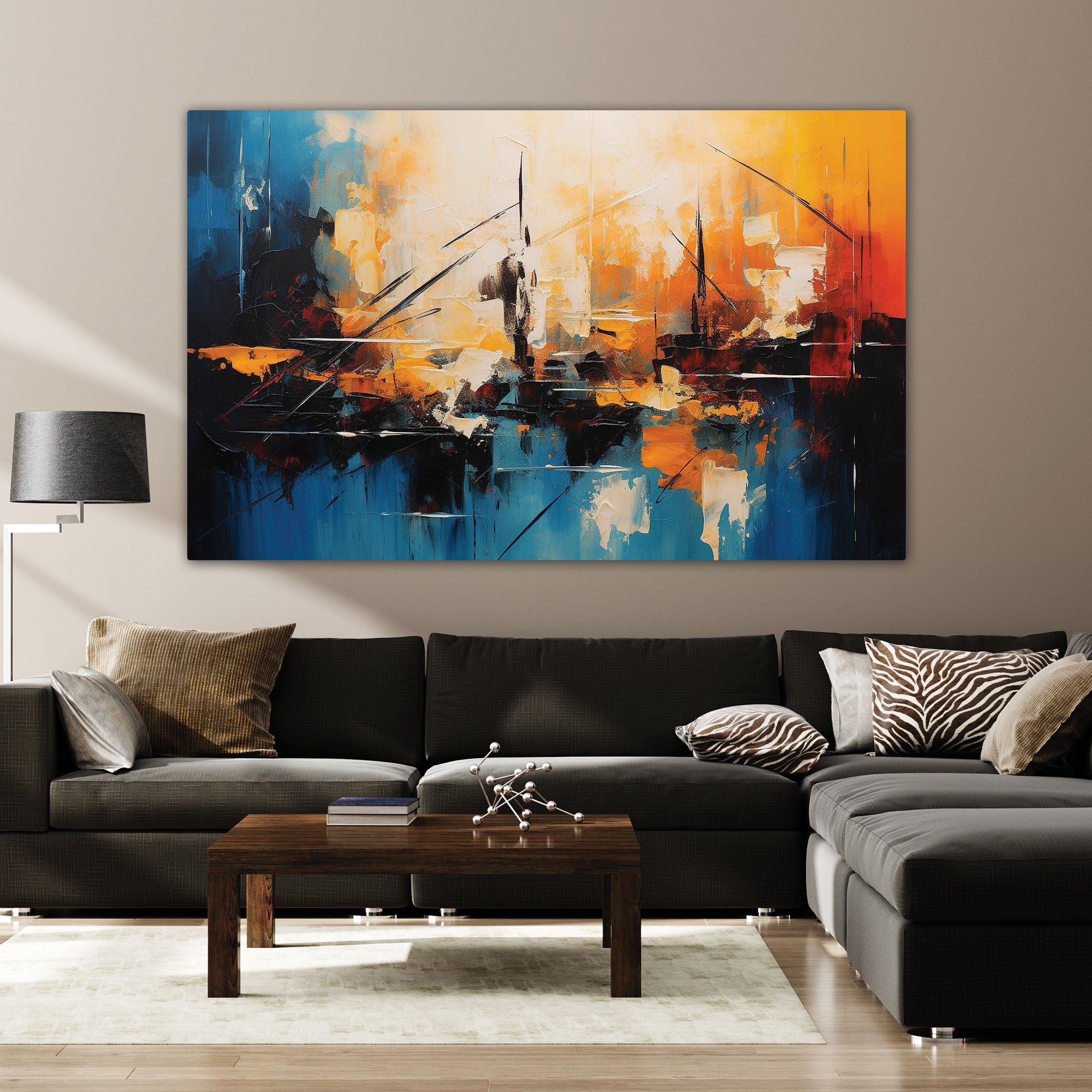 Abstract Canvas painting with frame Big Size Wall Art for living room,Bedroom,Drawing room,Hotels